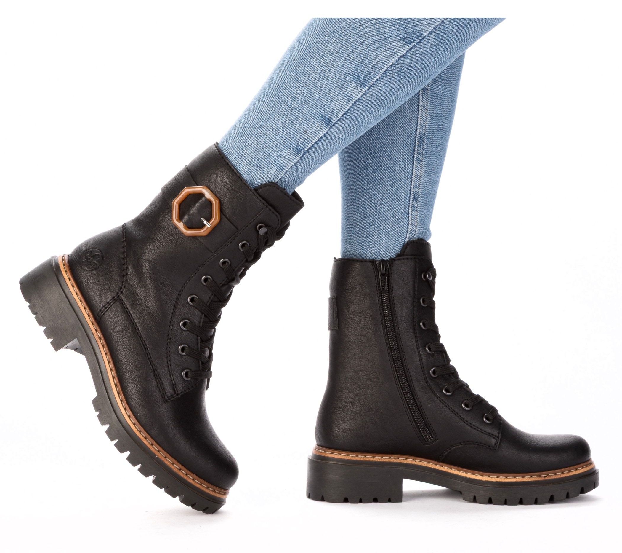 Rieker Winterstiefelette  Schnürboots, Schnürstiefelette, Profilsohle, mit Innenreissverschluss