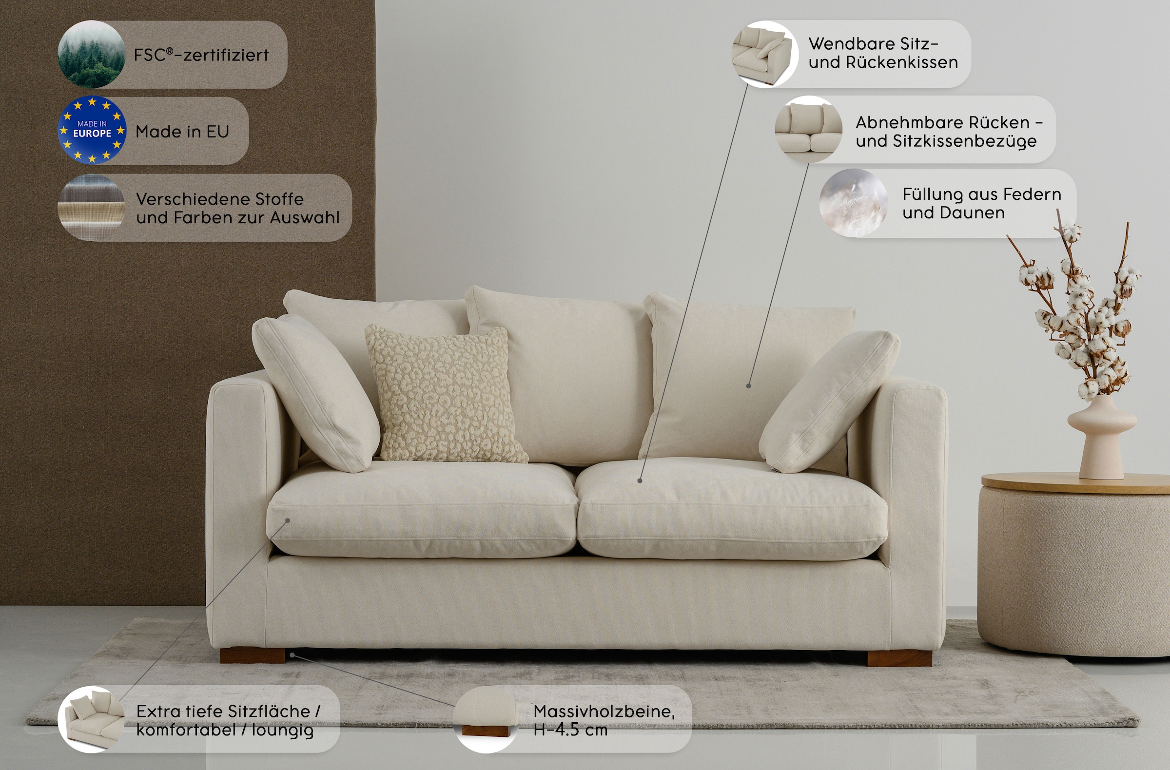 Home affaire 2-places »Comfy« extra weich und kuschelig, Füllung mit Federn und Daunen