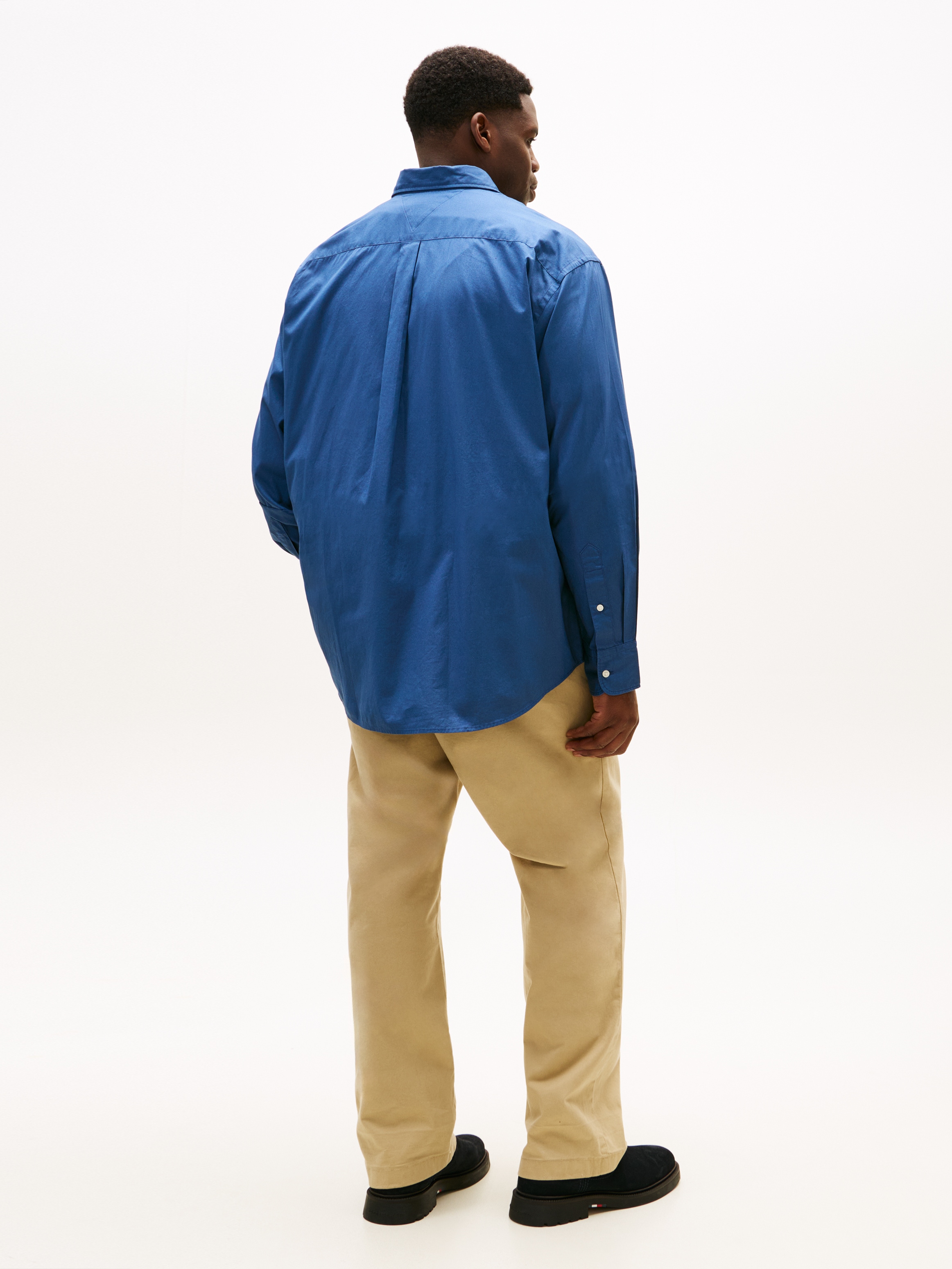 Tommy Hilfiger Big & Tall Langarmhemd »BT - FLEX POPLIN SOLID« Grosse Grössen, Button-down-Kragen, regular fit