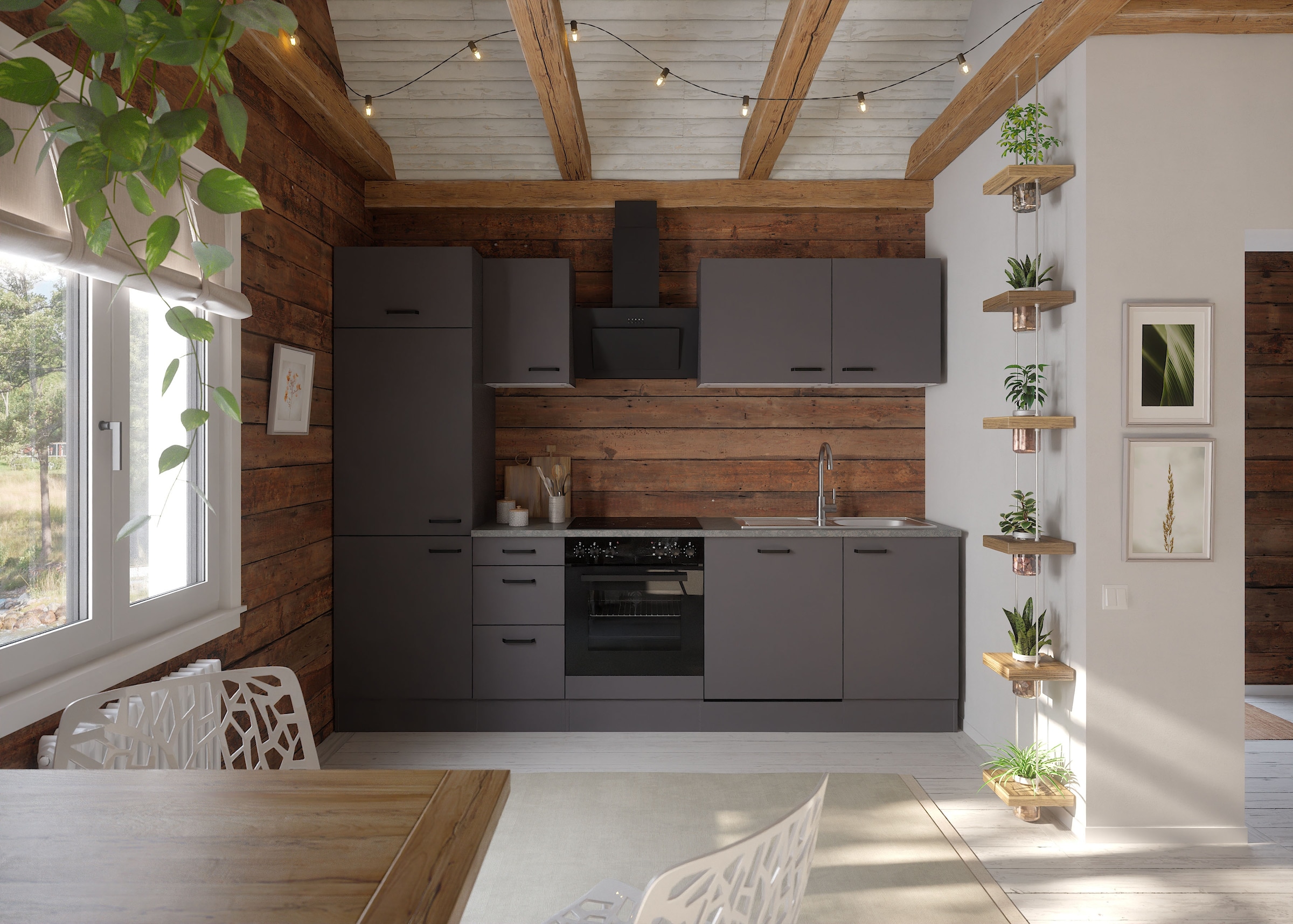 OPTIFIT Küchenzeile »OPTImulti« Breite 270 cm, wahlweise mit E-Geräten und Edelstahlspüle