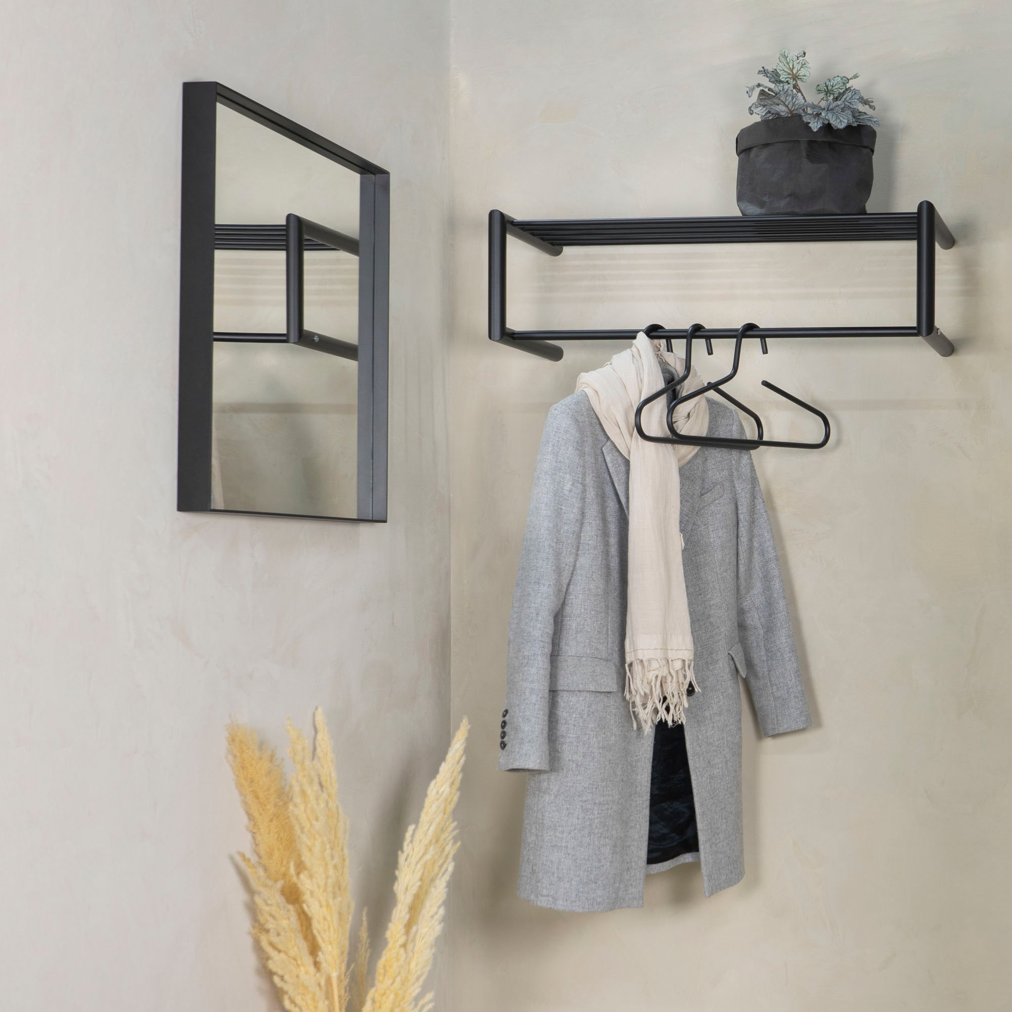 Spinder Design Barre de penderie »SMOOTH« porte-manteau mural simple en acier