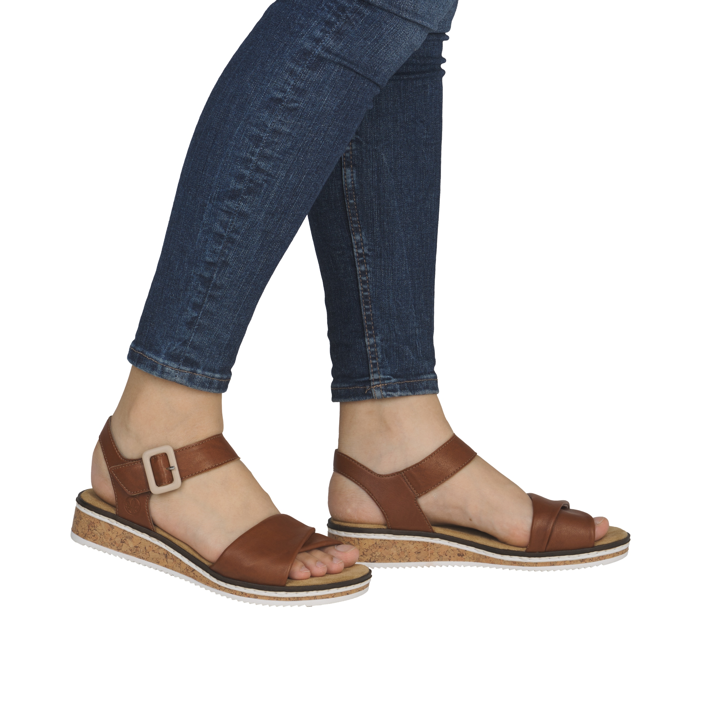 Rieker Sandalette  Keilsandale, Sommerschuh, Urlaubsschuh mit Klettriemchen