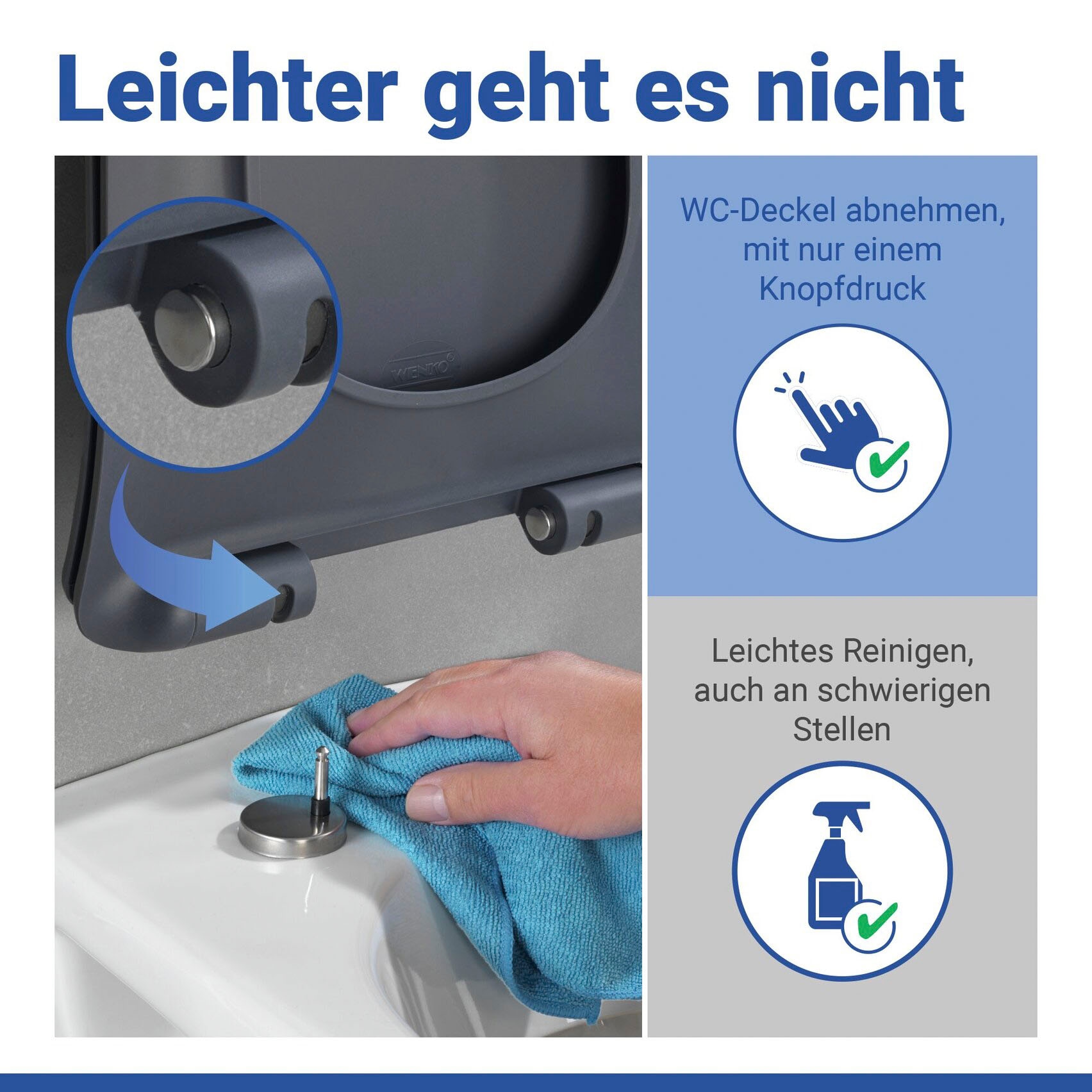WENKO WC-Sitz »Sedilo matt Schwarz« 1 Stk. tlg. aus Duroplast, mit Absenkautomatik