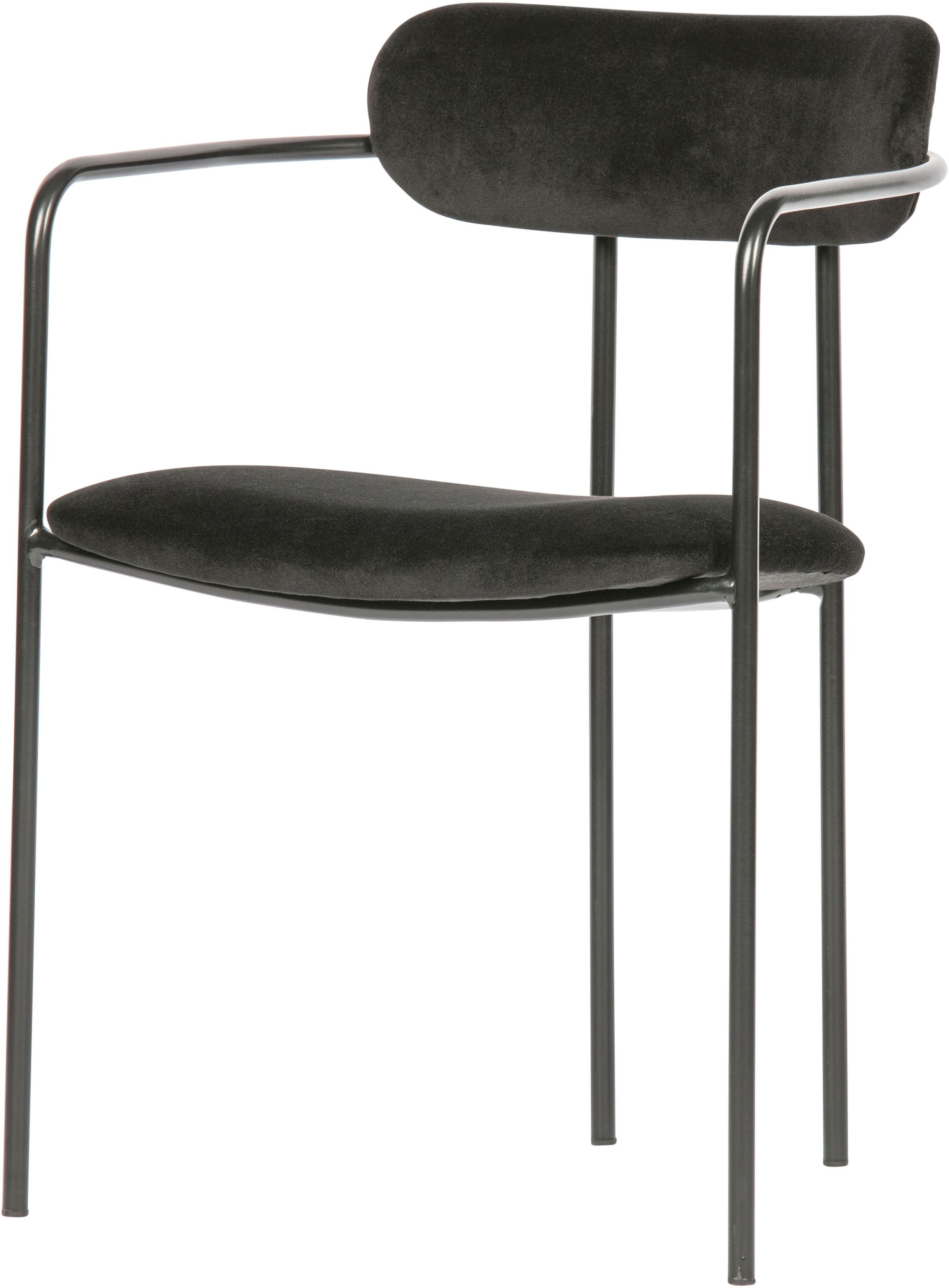 WOOOD Esszimmerstuhl »Ivy stapelbar mit Velvet-Bezug und Eisengestell B 55 x T 54 x H 76 cm« (Set) 2 Stk.Tragkraft 150 kg, Eisengestell, Pfleiglicht