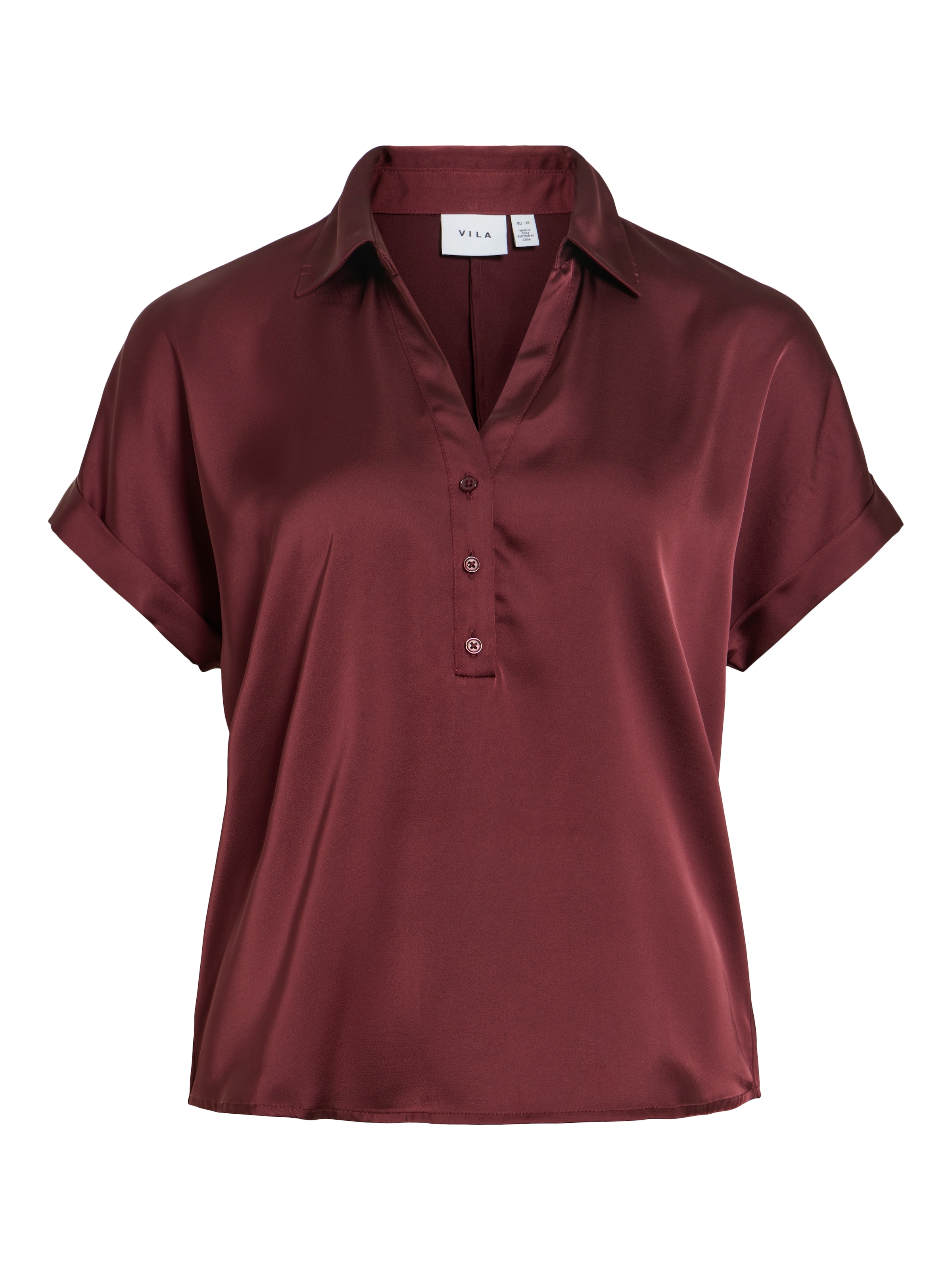 Vila Blouse à manches courtes »VIENNA RAVENNA S/S TOP - NOOS« Kunstfaser, regular fit