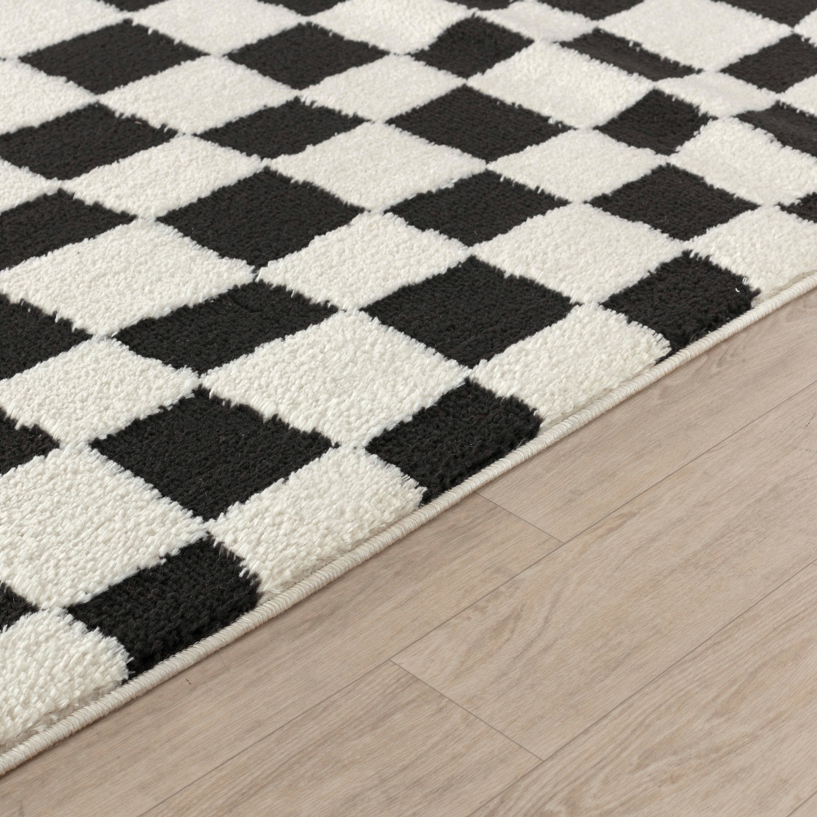 Livabliss Tapis »GIJON« Rectangulaire 14 mm Höhe Skandinavischer Teppich mit Karomuster, Kurzflor Wohnzimmerteppich