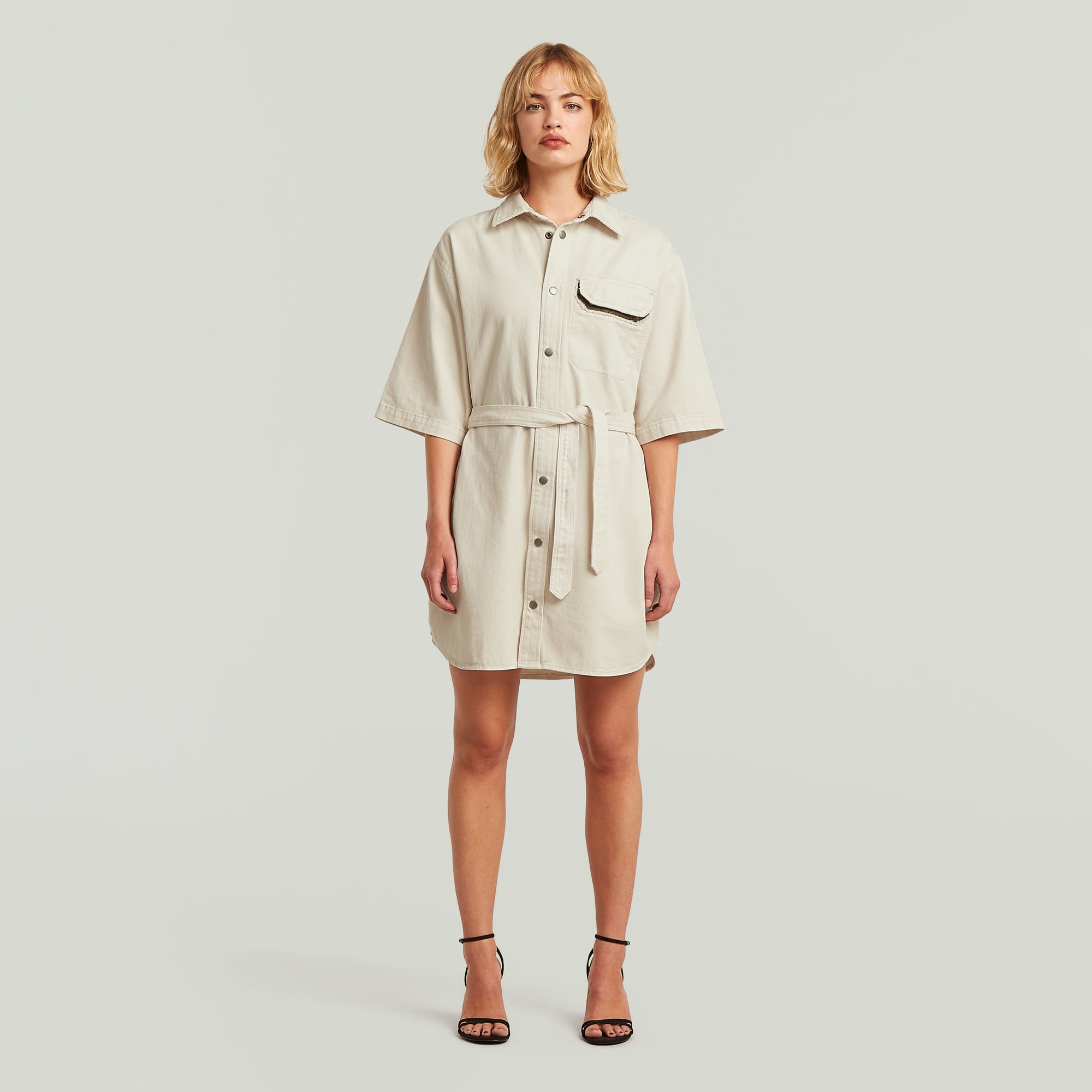 G-STAR Robe chemisier »Belted Army Shirt Dress Short Sleeve Wmn« Poche poitrine mit Bindegürtel für eine taillierte Passform