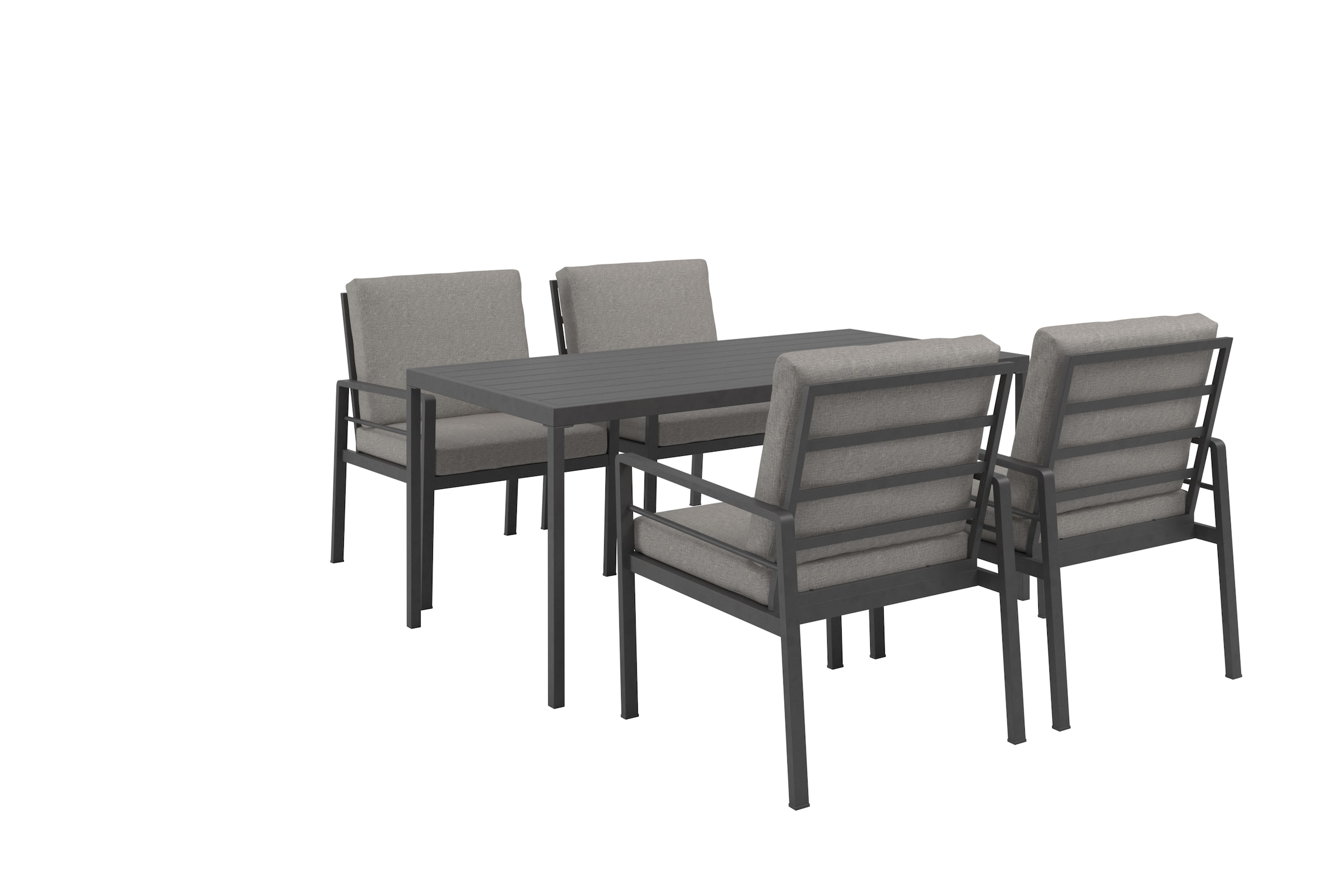 KONIFERA Salon de jardin »»New Jersey«« Ensemble, 4 fauteuils, table 80x160x71 cm, avec coussins, 13 cuis tlg. aluminium