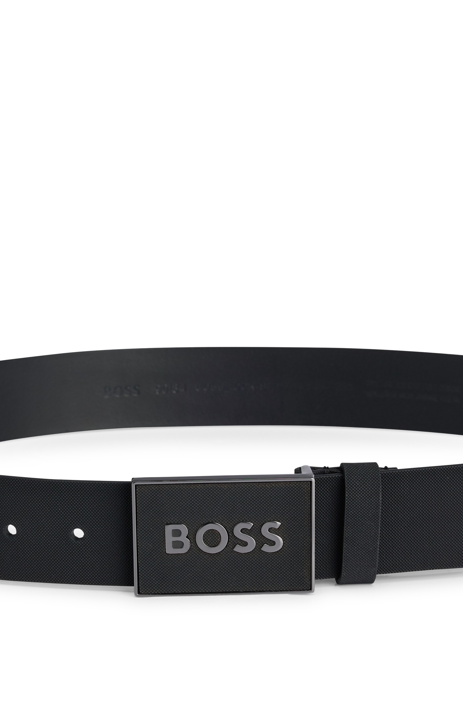 BOSS Ceinture en cuir »Boss Icon-S1 Sz40« mit grossem BOSS Schriftzug auf der Schnalle