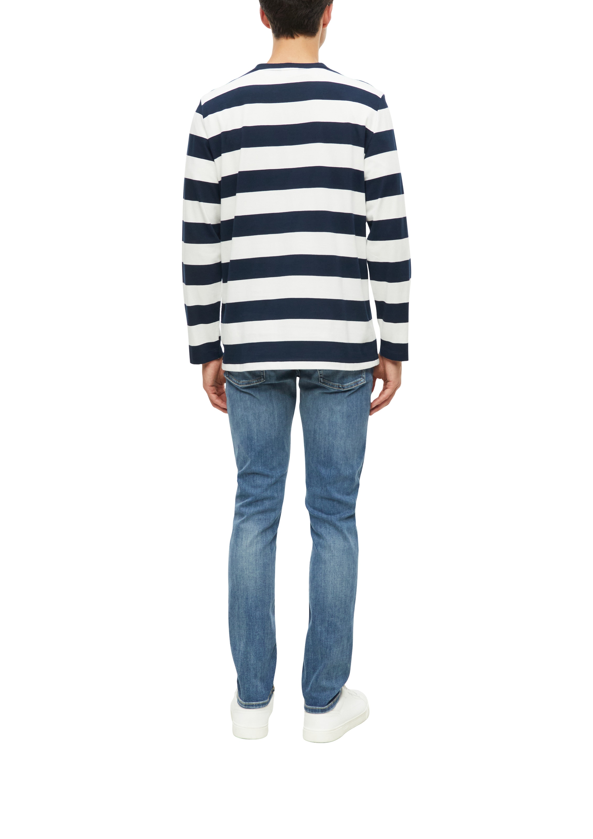 s.Oliver T-shirt à manches longues im Streifen-Look / Baumwolle / Rundhals