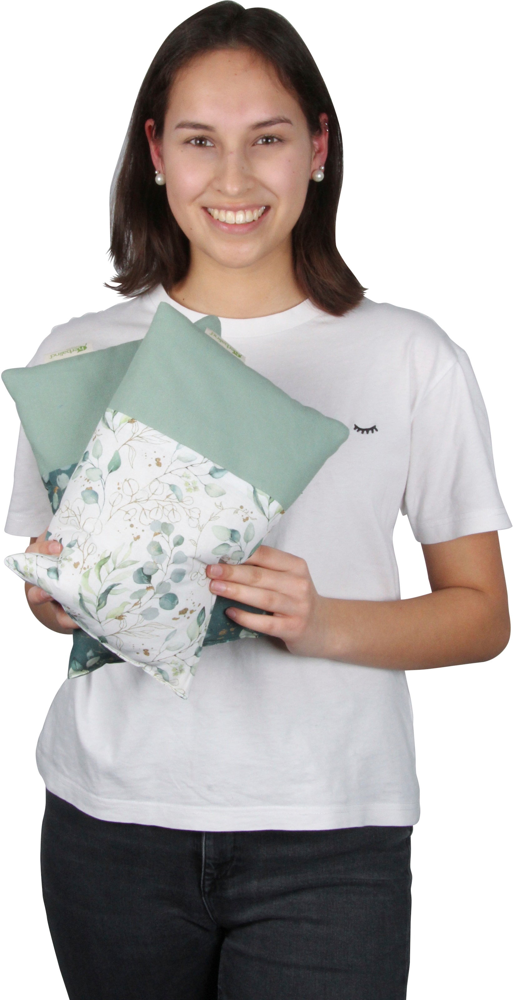 herbalind Kräuterkissen »Design Eukalyptus Weiss«