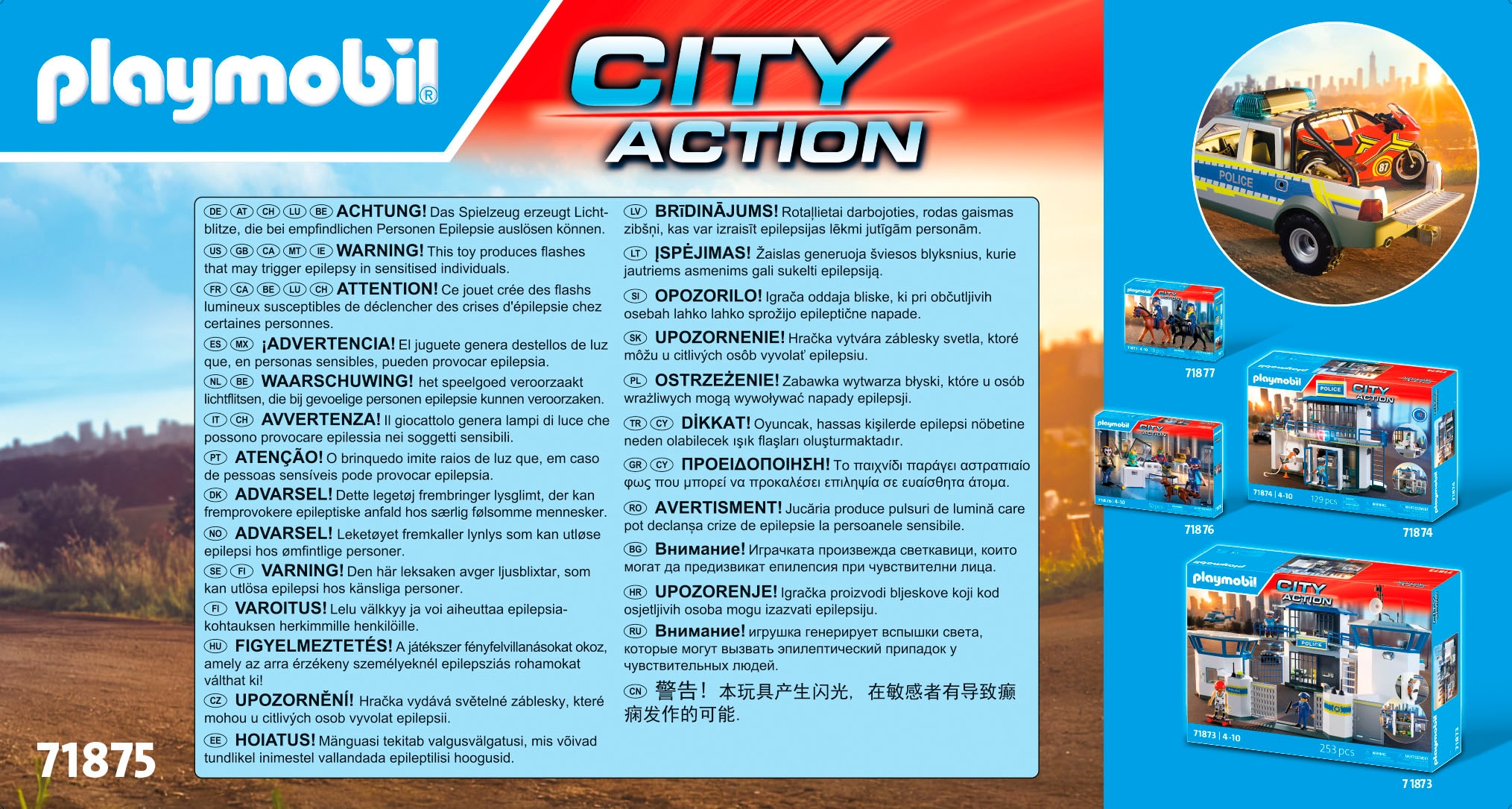 Playmobil® Jeu de construction »Verfolgungsjagd mit Polizei Pick-Up (71875), Action Heroes« mit Licht und Sound; Made in Europe