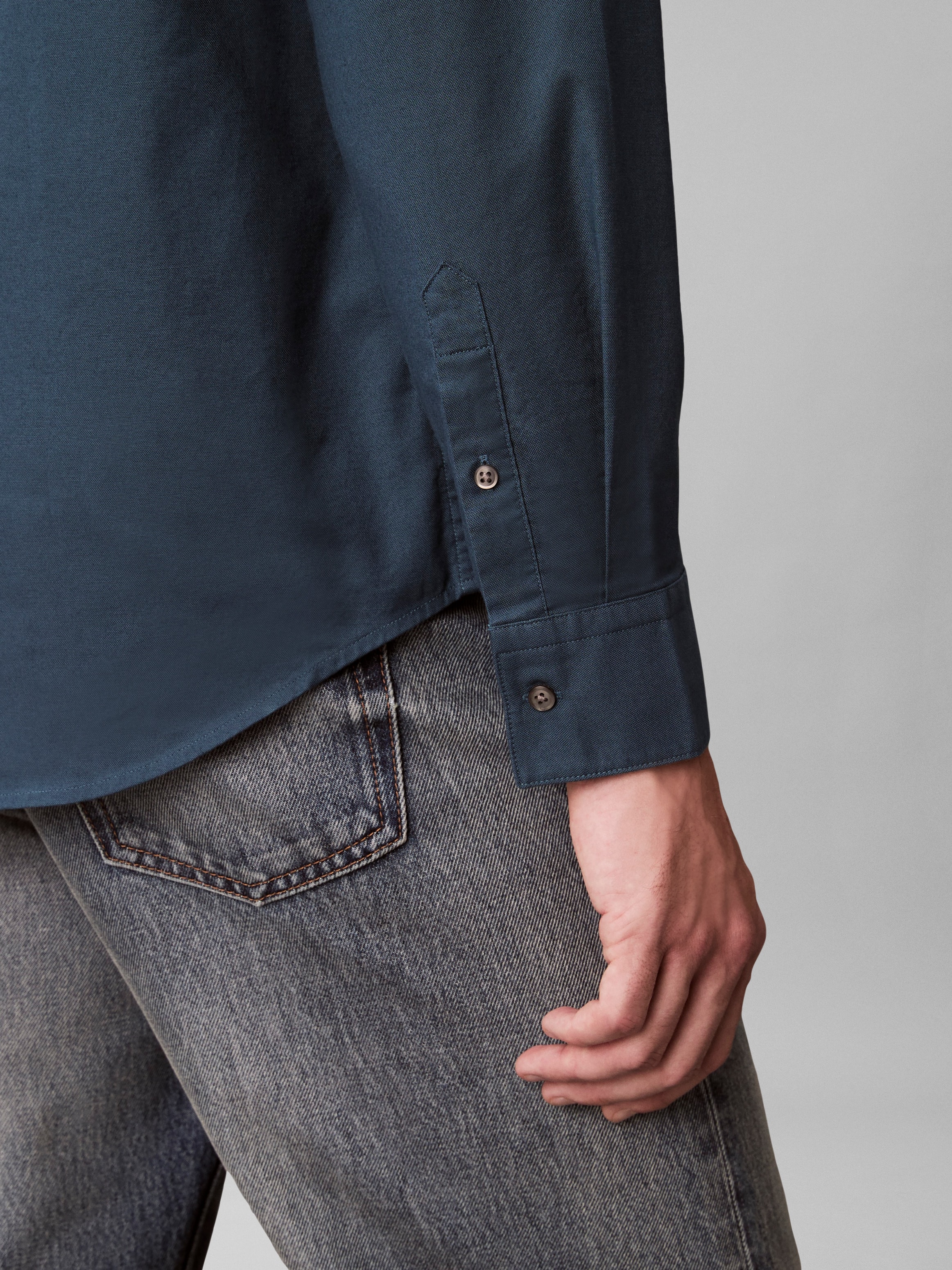 Calvin Klein Jeans Chemise à manches longues Button-Down-Kragen, Baumwoll-Stretch