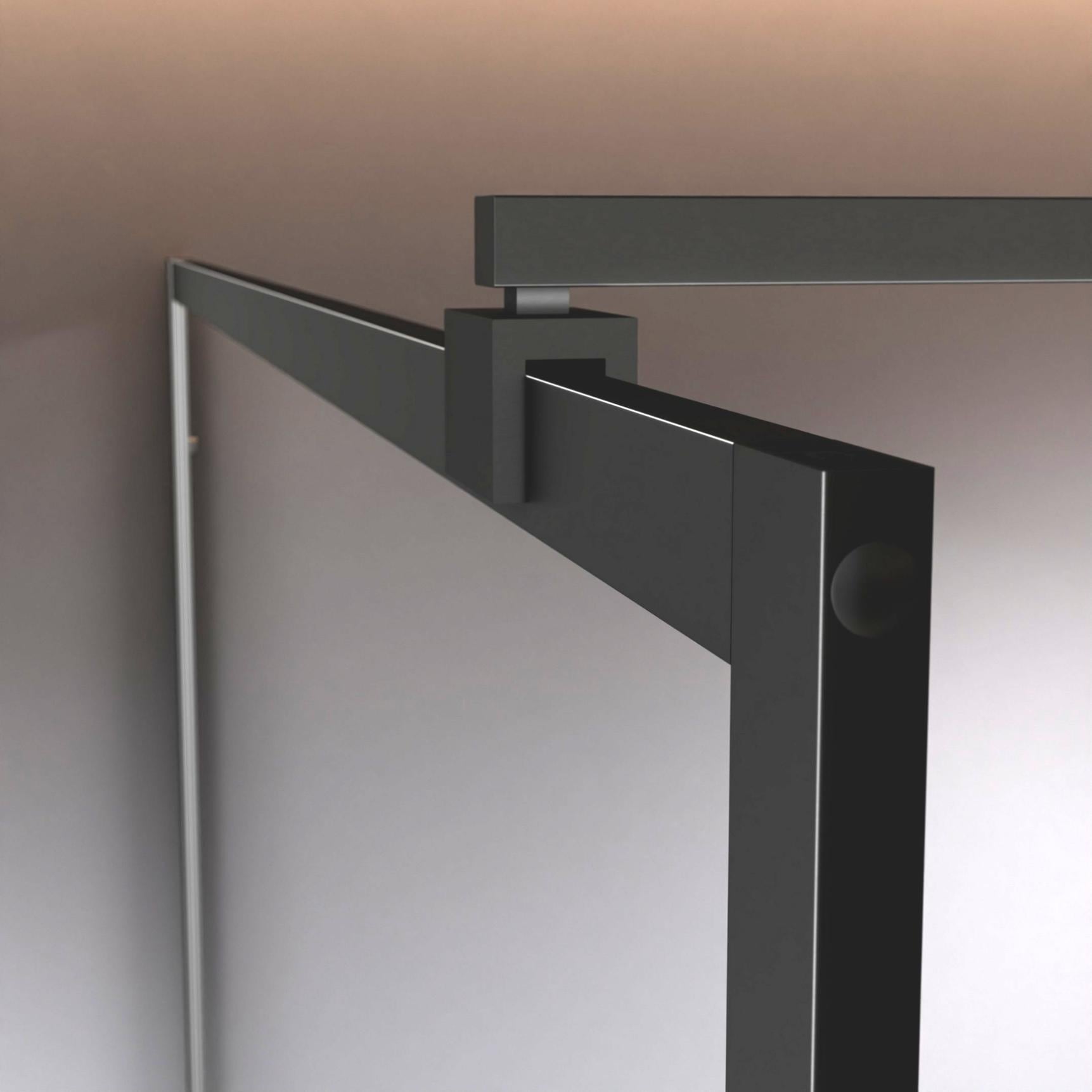 welltime Douche à l'italienne »Walk-In Foggy Black« Insert en verre dépoli pour une parfaite protection visuelle