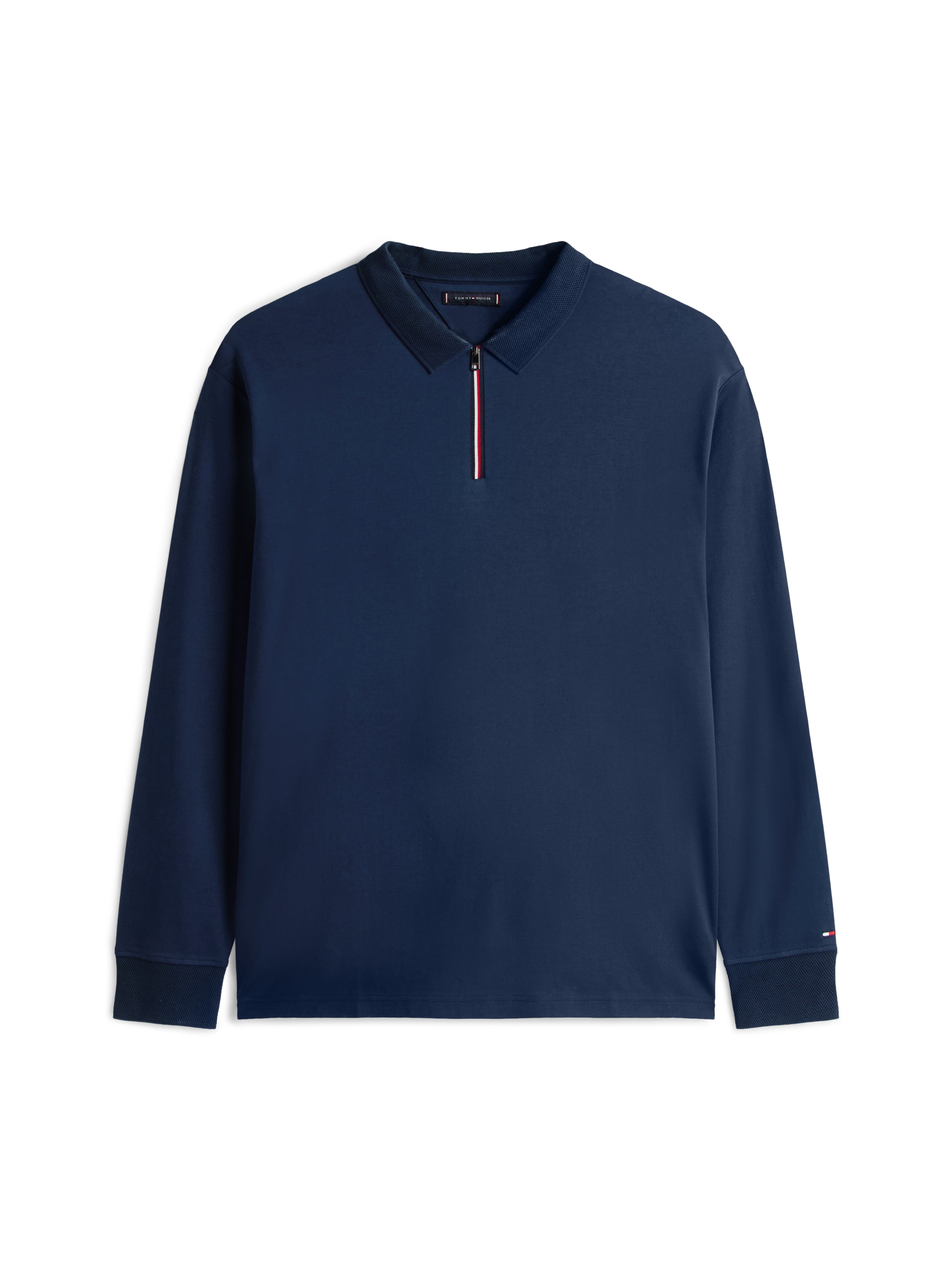 Tommy Hilfiger Big & Tall Langarm-Poloshirt »ZIP INTERLOCK POLO«, Grosse Grössen
