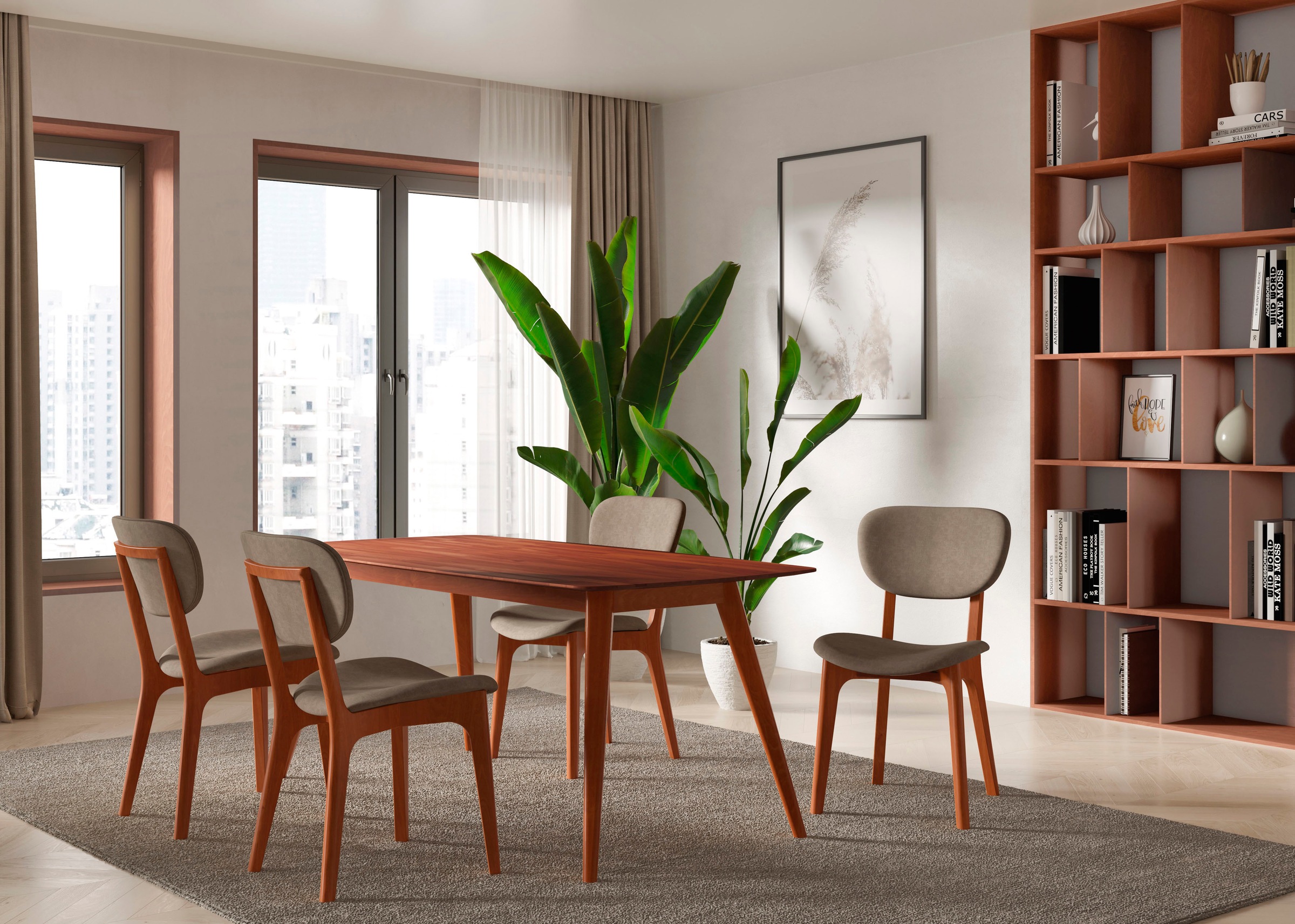 INOSIGN Chaise »COZY Made in Italy« (Set) 2 cuisGestell in Buche, Kirsch- oder Nussbaum, Massivholz, Design Stuhl