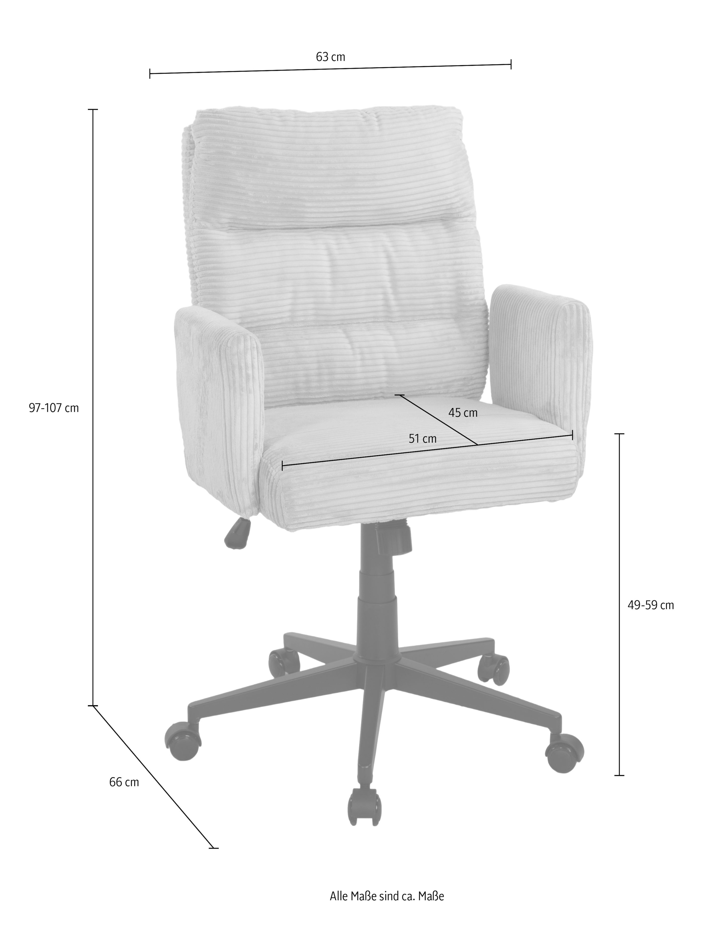 Duo Collection Chaise pivotante »Drehstuhl Charly« () 1 cuisressort à noyau, mécanisme bascule, réglage hauteur siège, roulettes doubles de sécurité