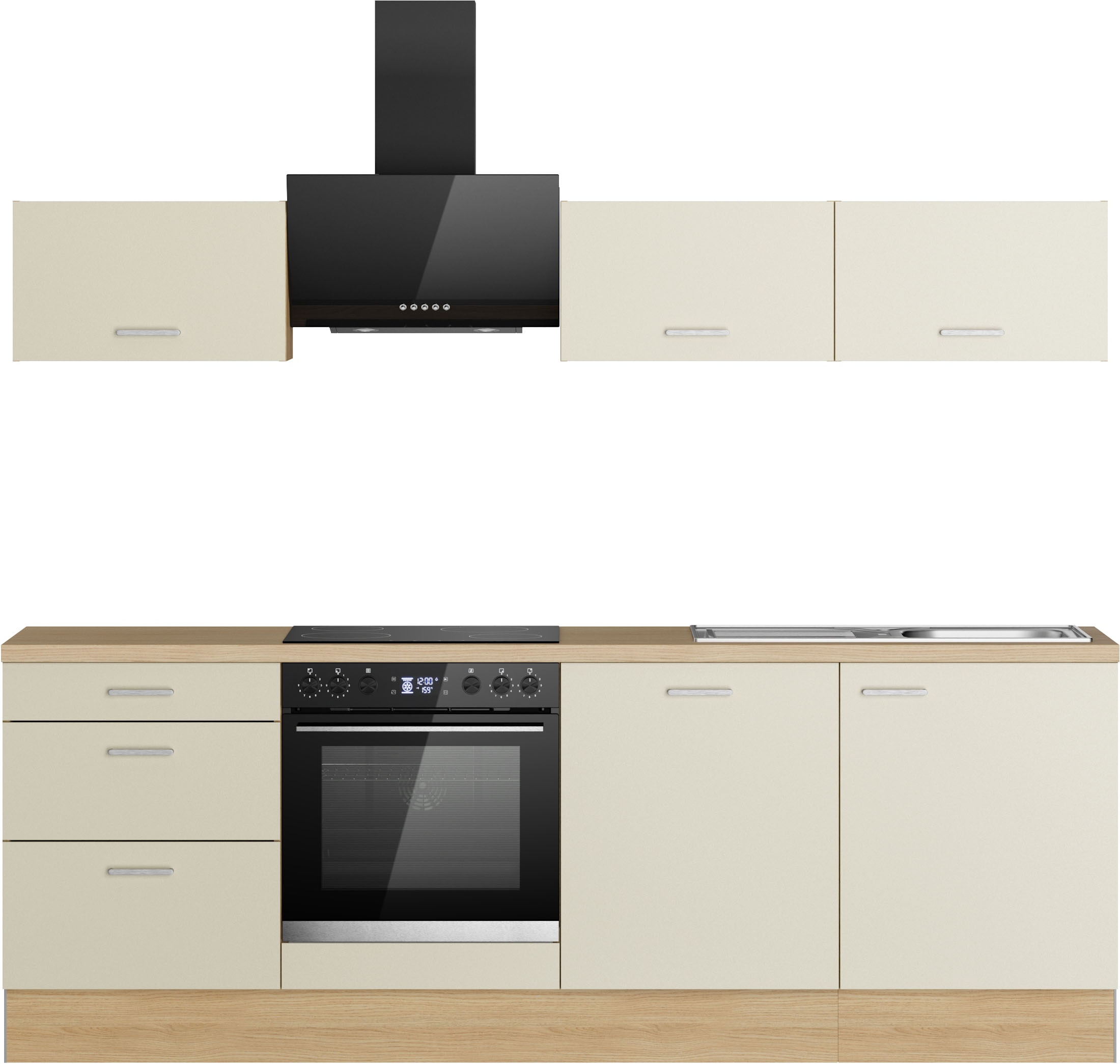 KOCHSTATION Kitchenette »KS-Sion Breite 240 cm« schnelle Montage OPTIsnap, wahlw. m.HANSEATIC-E-Geräten u.Stand Alone