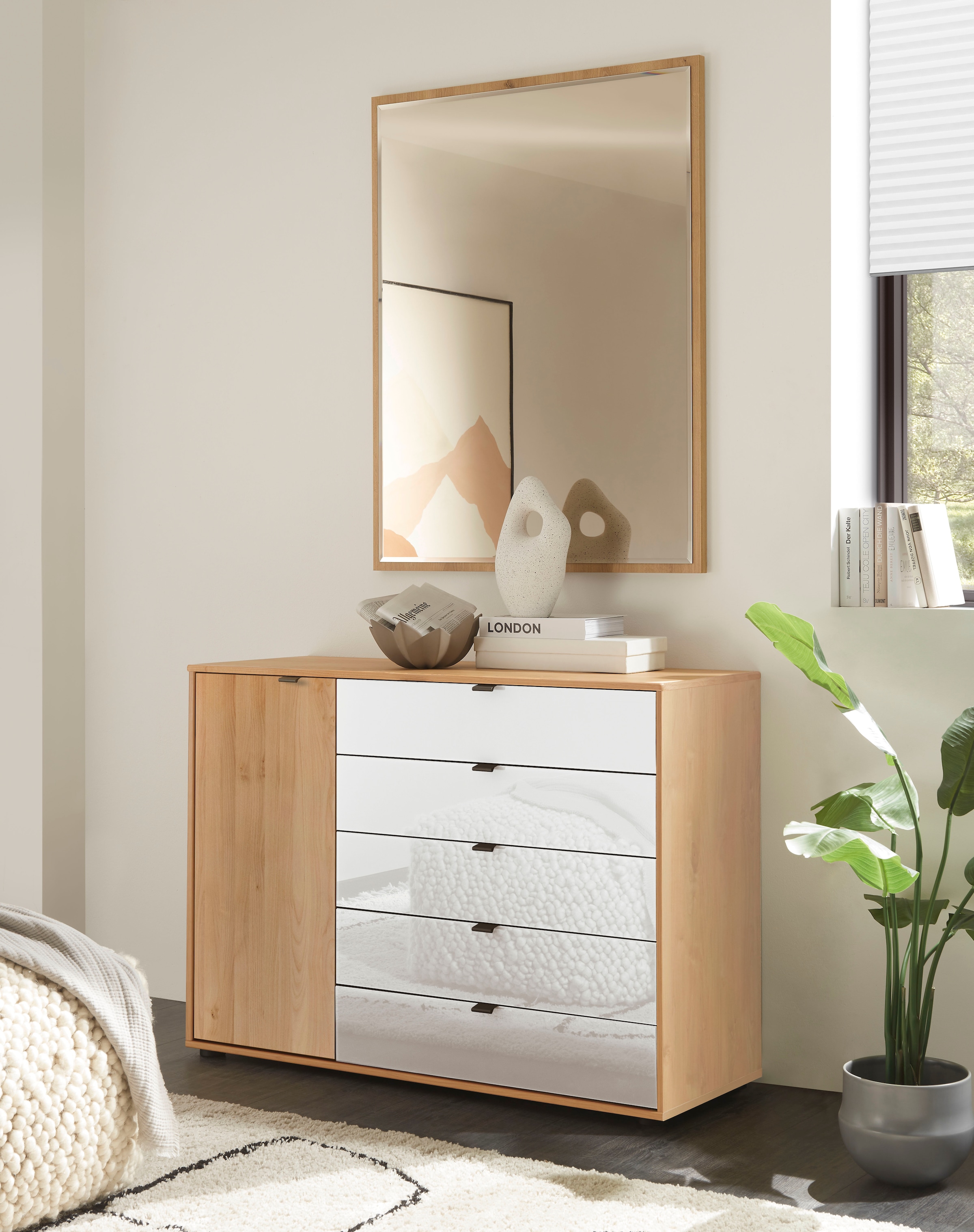 WIEMANN Kombikommode »Cardiff Sideboard, Wäscheschrank, teilmassiv Erle, mit Schubladen« Kommode 120x86x43 cm, braun, mit Dämpfung, MADE IN GERMANY,  verschiedenen Ausführungen, inklusive Einlegeboden