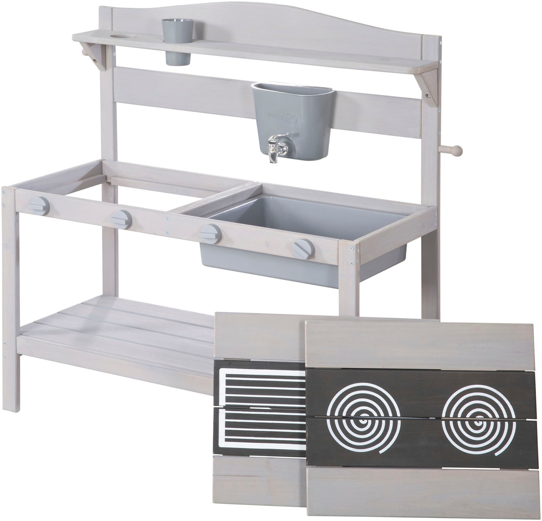 roba® Outdoor-Spielküche »Matschküche, grau lasiert, aus Holz« FSC® - schützt Wald