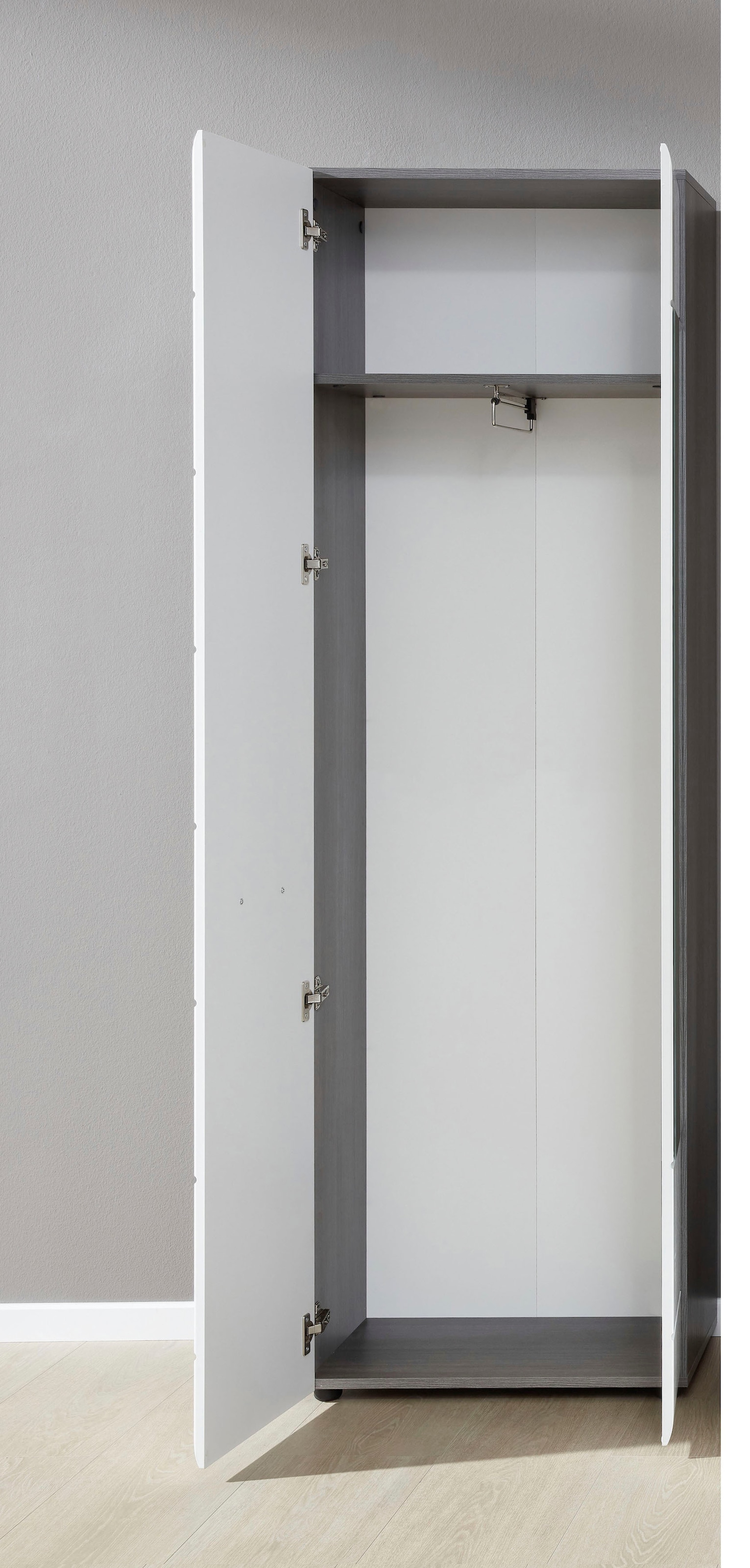 Home affaire Garderobenschrank »Sovana« Garderobenschrank mit 2 Türen & Spiegel - (B/T/H) 60/36/191 cm