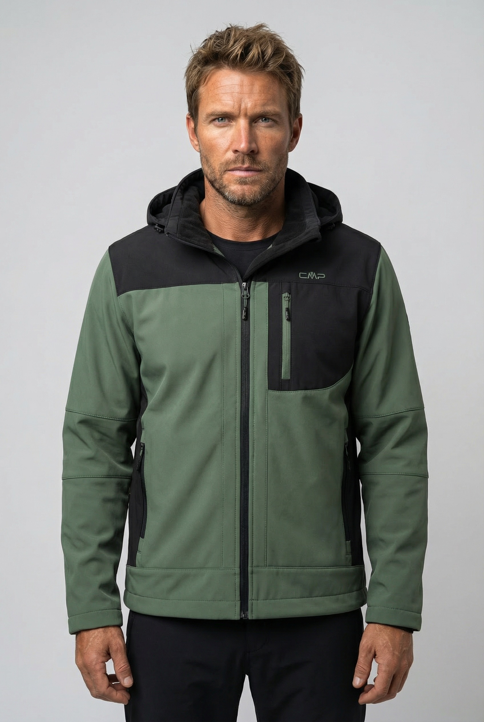 CMP Softshelljacke mit Kapuze Wasserabweisend & Winddicht & Atmungsaktiv