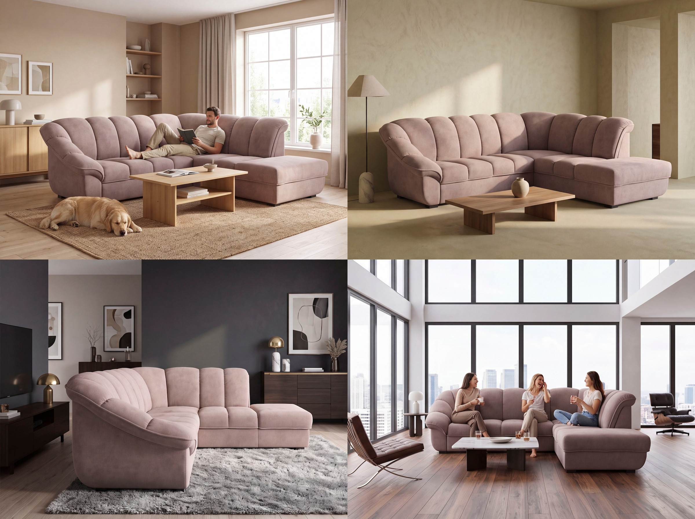 COTTA Canapé d'angle »Mado, Breite 260 cm« différents canapés combinables individuellement