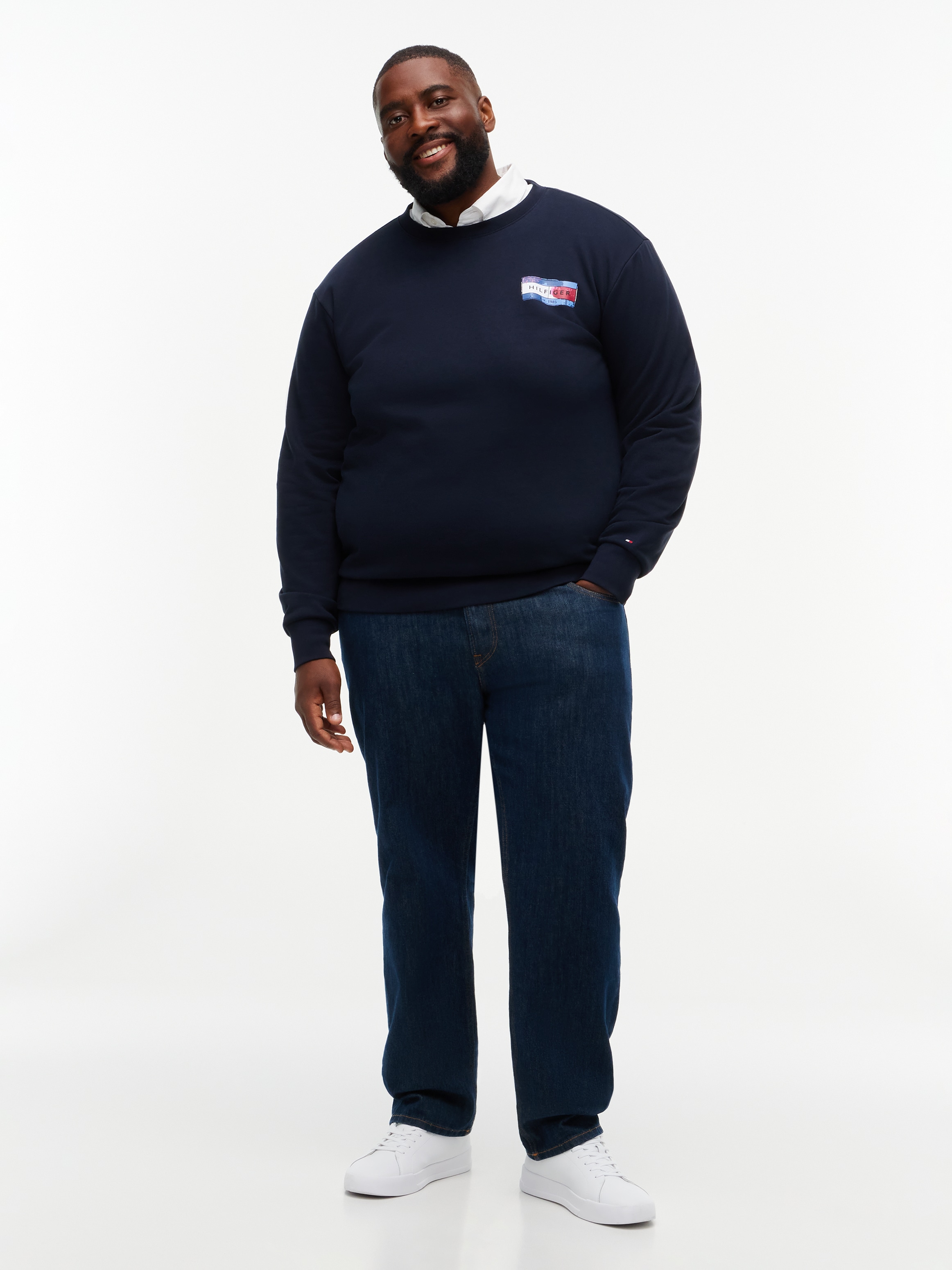 Tommy Hilfiger Big & Tall Sweatshirt »BT-BACK FLAG REGULAR FLEECE CREW-NECK«, Grosse Grössen, Rundhals, grosser Rückenprint
