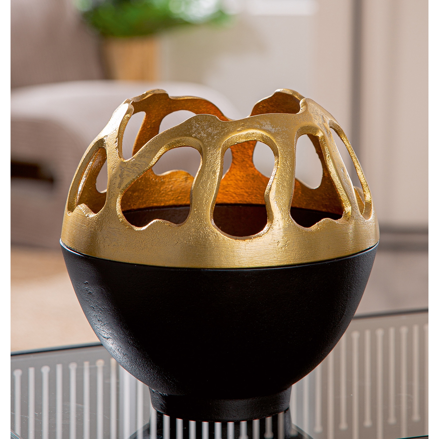 GILDE Photophore »Windlicht Branca goldfarben; schwarz«