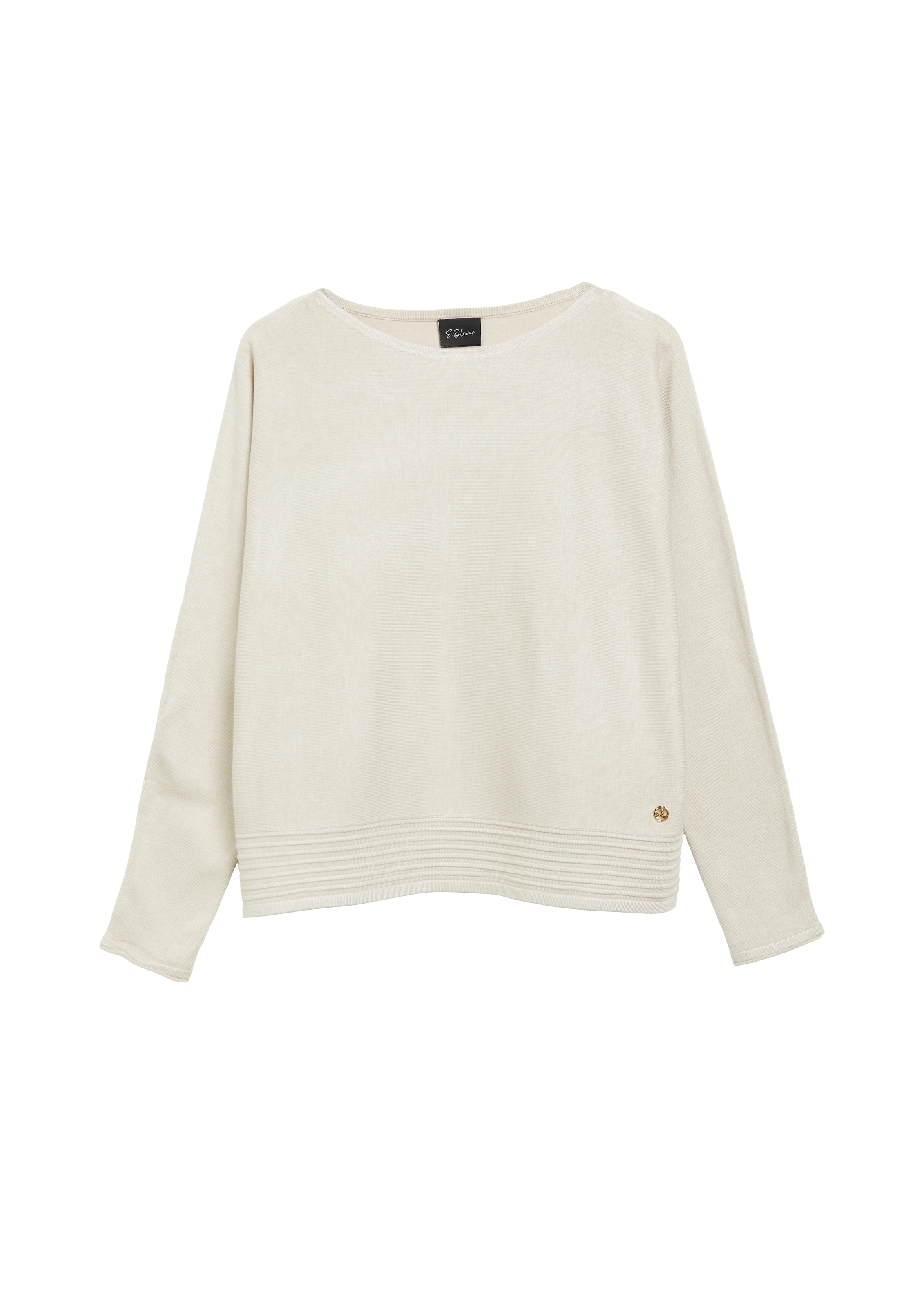 s.Oliver BLACK LABEL Pull à col rond avec encolure ronde basse, respirant, élastique