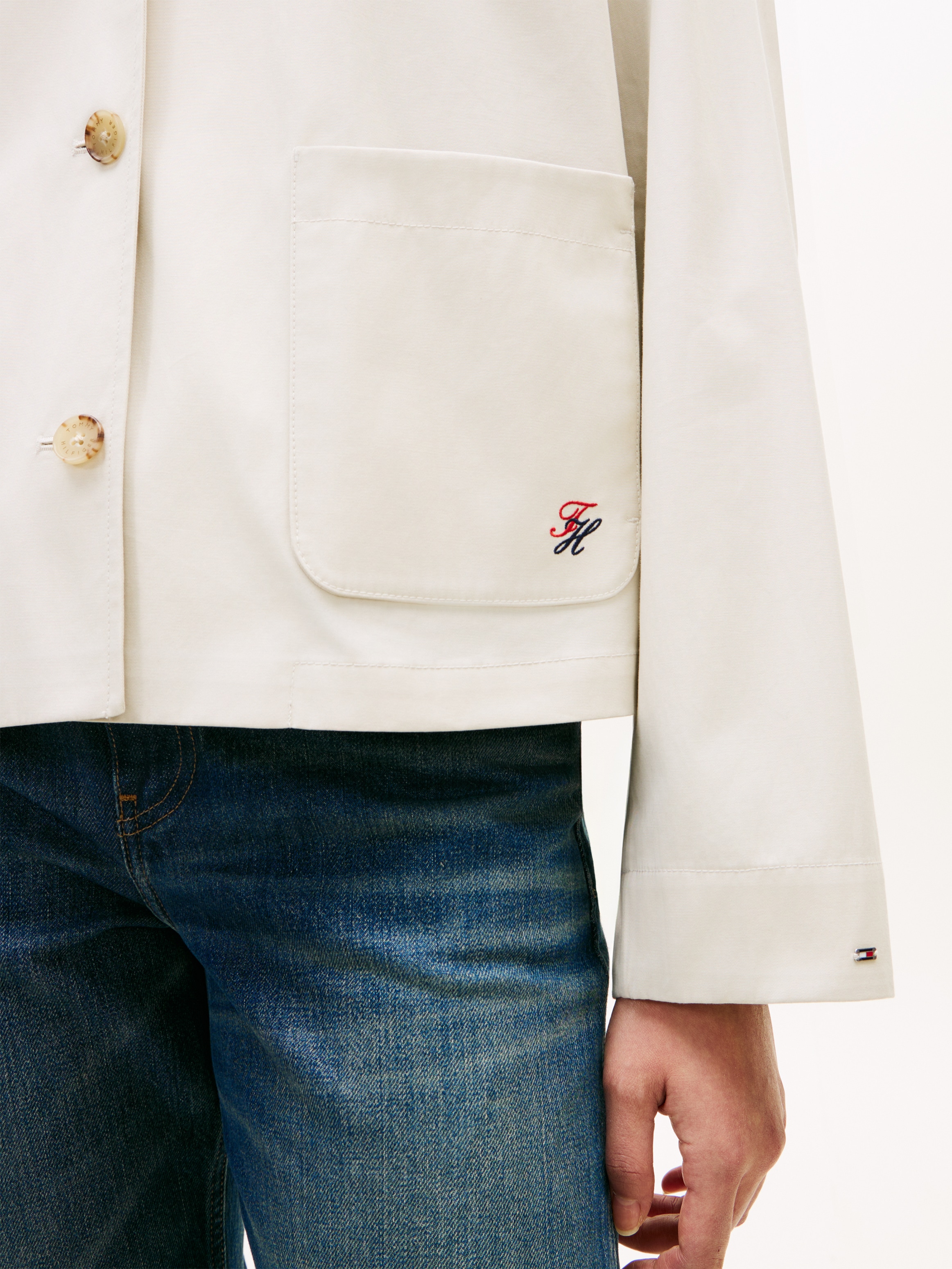 Tommy Hilfiger Veste courte »COTTON SHORT JACKET« mit aufgesetzten Taschen, Relaxed Fit