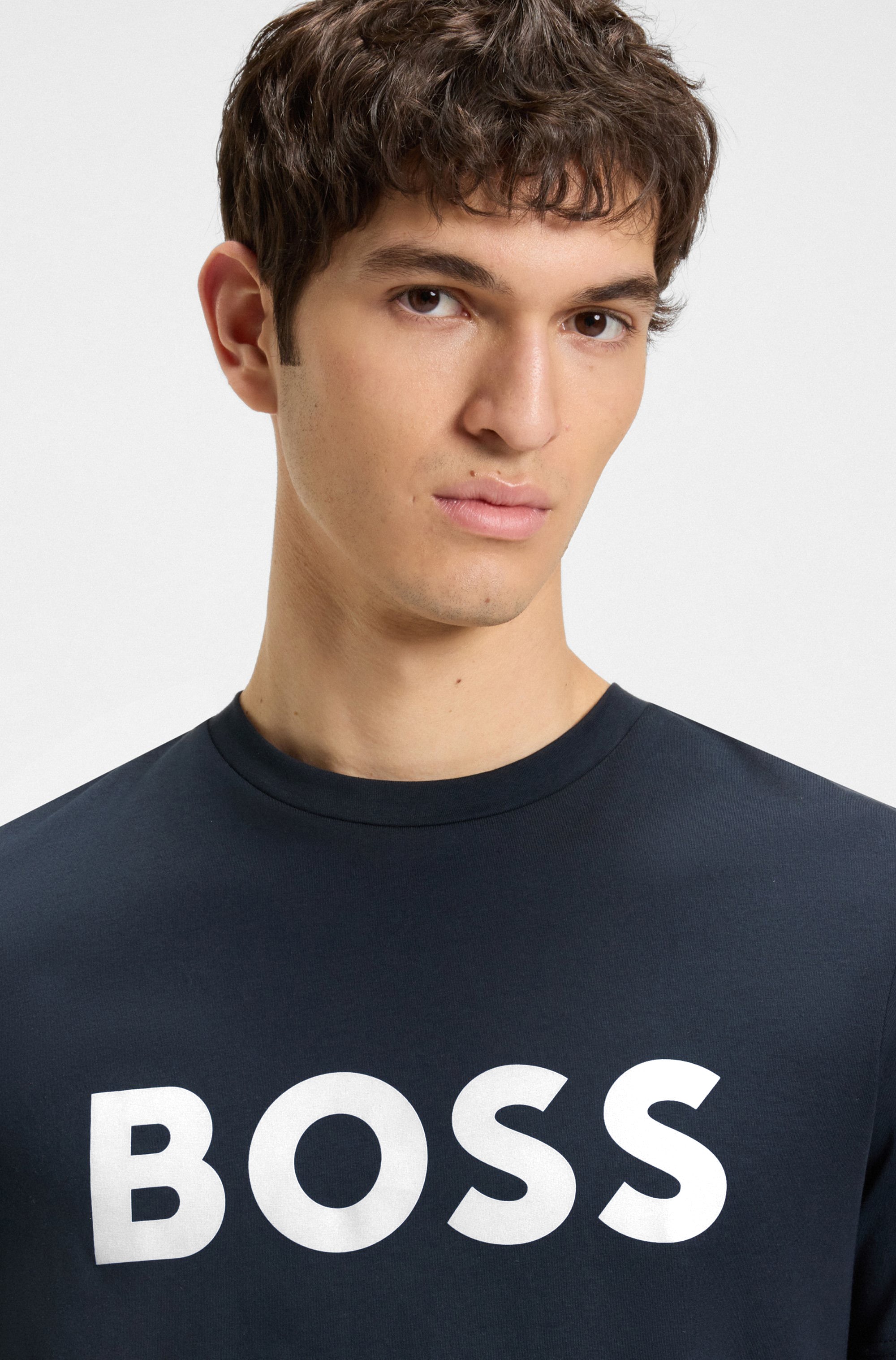 BOSS ORANGE T-Shirt »Thinking« 1 Stk. Rundhalsausschnitt, Regular Fit, grosser Logodruck