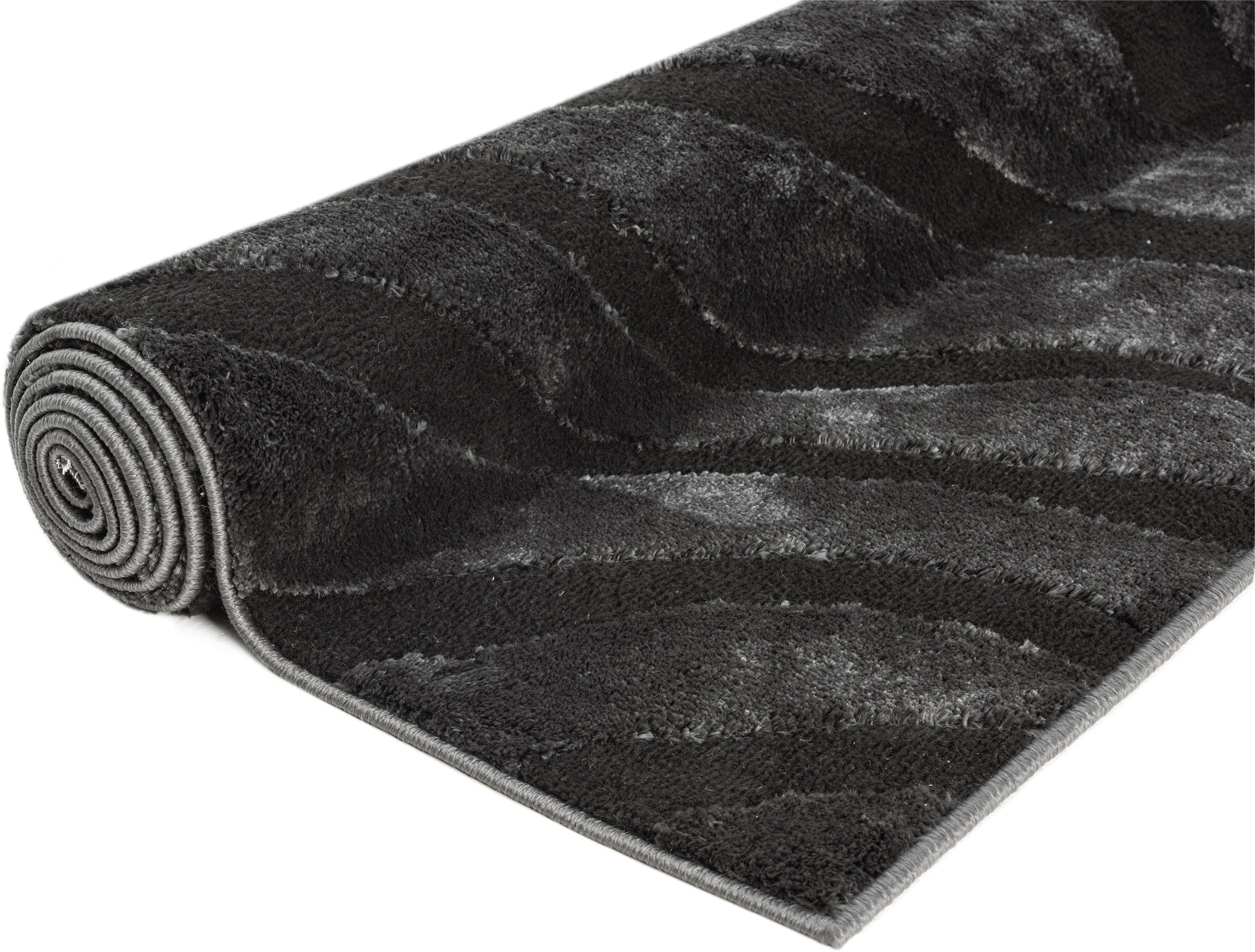 GOODproduct Teppich »Benia, Hoch-Tief-Struktur« rechteckig 19 mm Höhe Wellen-Design, leichter Glanz, modern, Wohnzimmer, Schlafzimmer