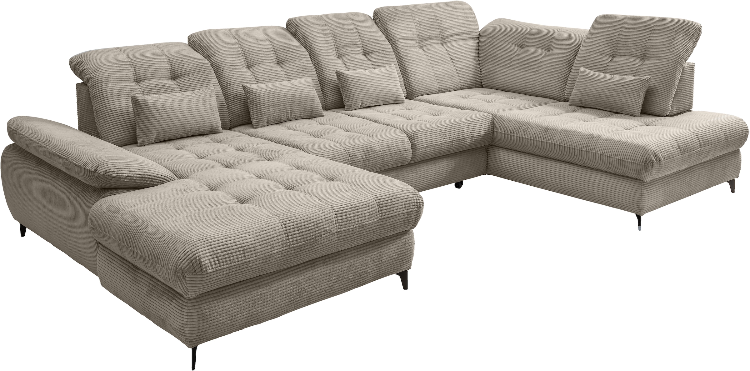Home affaire Ecksofa »Lazio modern & bequem,  Breite 358cm, U-Form, tolle Detailverarbeitung« inkl. Bettkasten, Bettfunktion, Kopfteil-, Sitztiefenverstellung