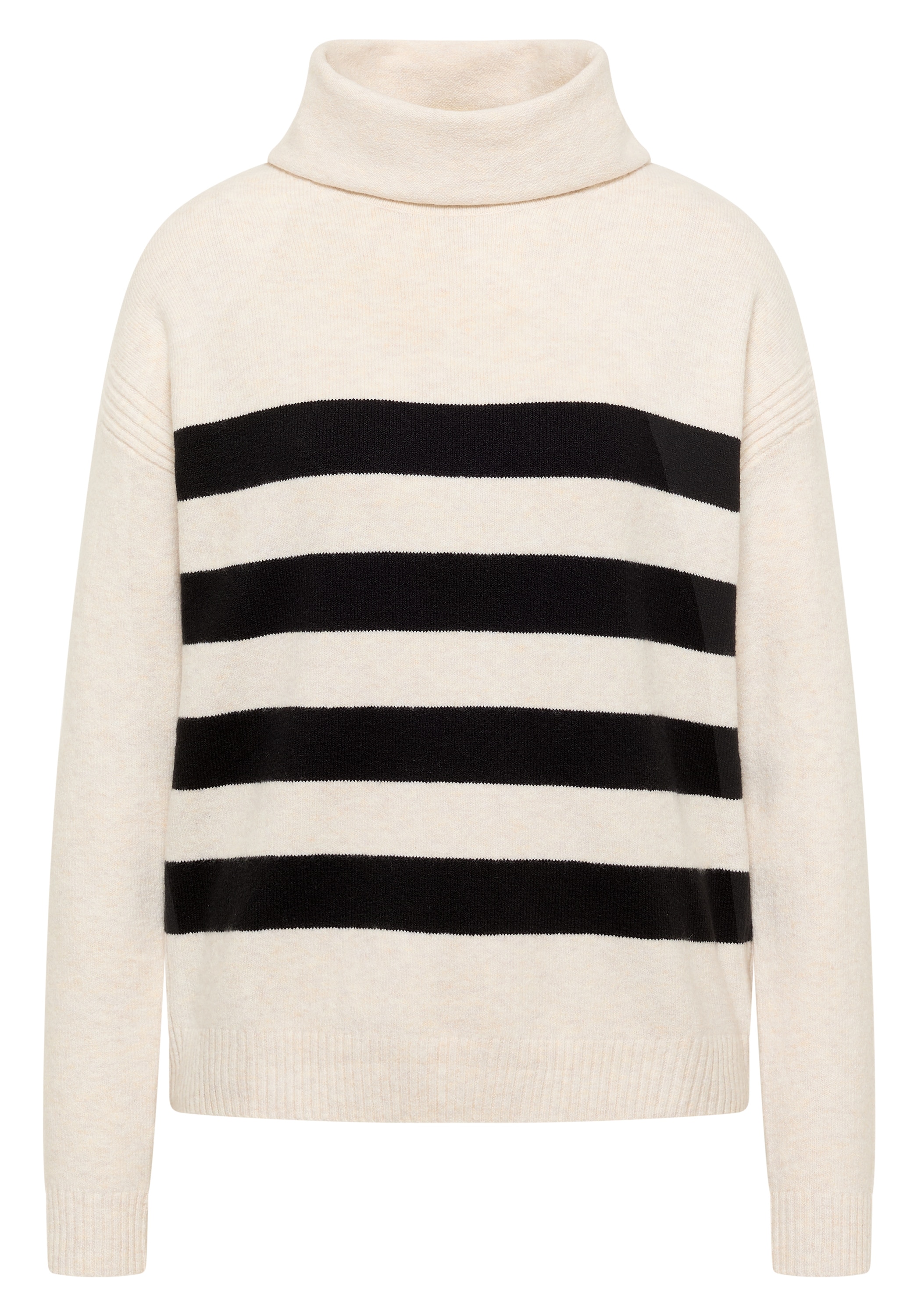 Cecil Rollkragenpullover mit Colorblocking-Streifen und grossem Kragen