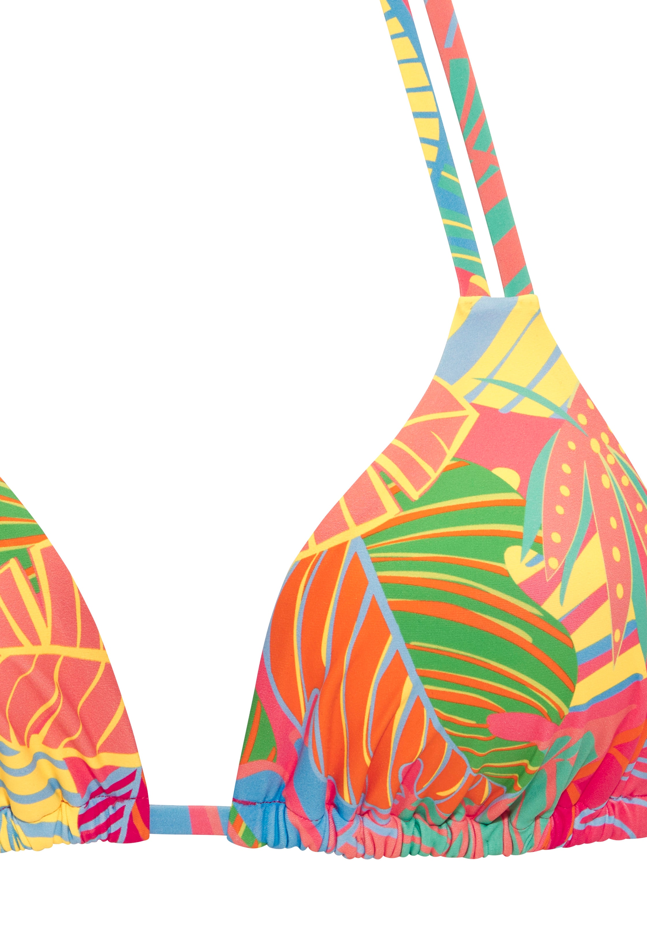 s.Oliver Top bikini triangle »Yana« mit stylischem Blätterdruck