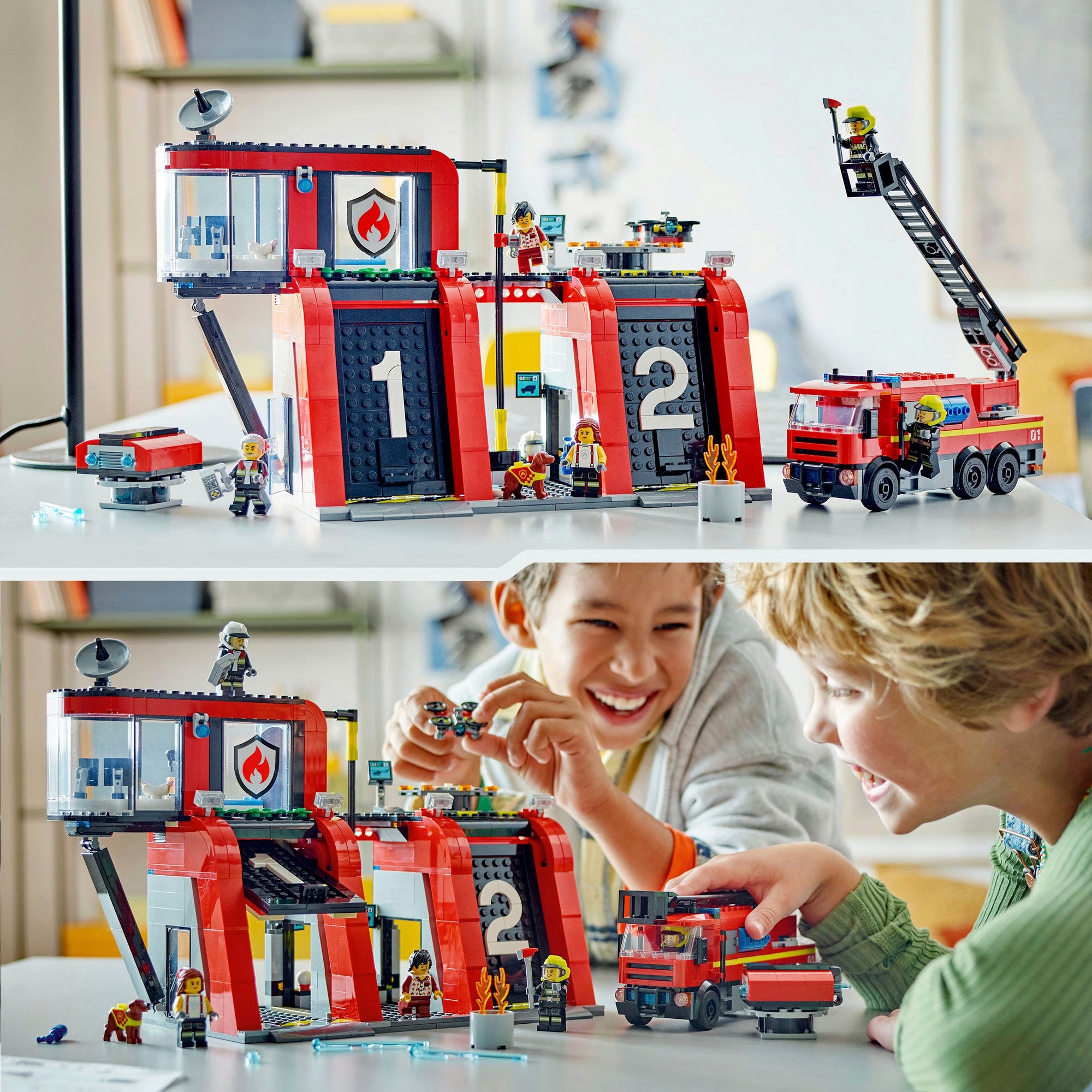 LEGO® Pions de construction »Feuerwehrstation mit Drehleiterfahrzeug (60414), LEGO City« Made in Europe