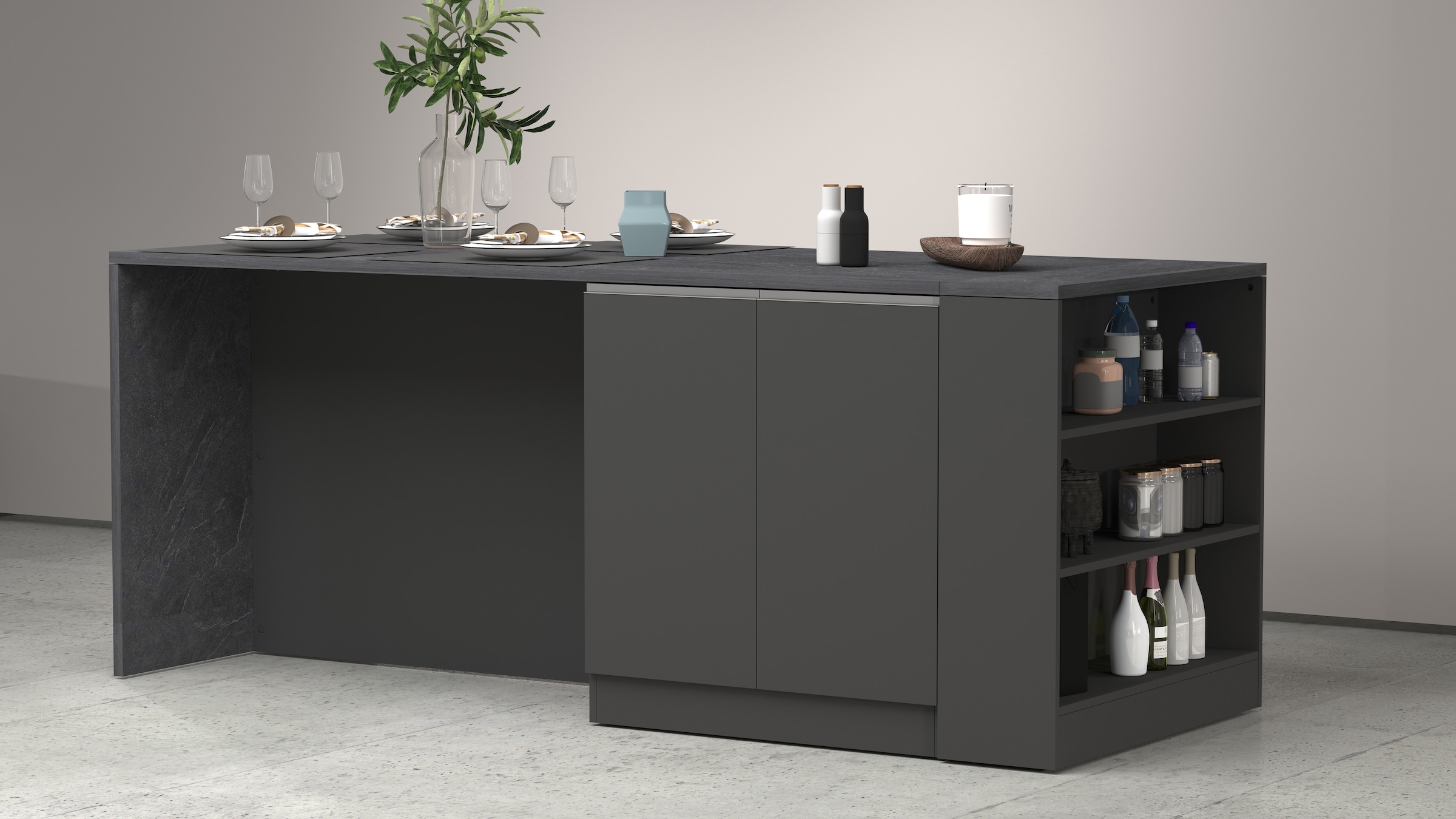 KOCHSTATION Étagère de cuisine »Sole,Regal,Standregal,Küchenregal,Ablageregal« Kombinierbar mit Kücheninsel Serie Sole Kochstation