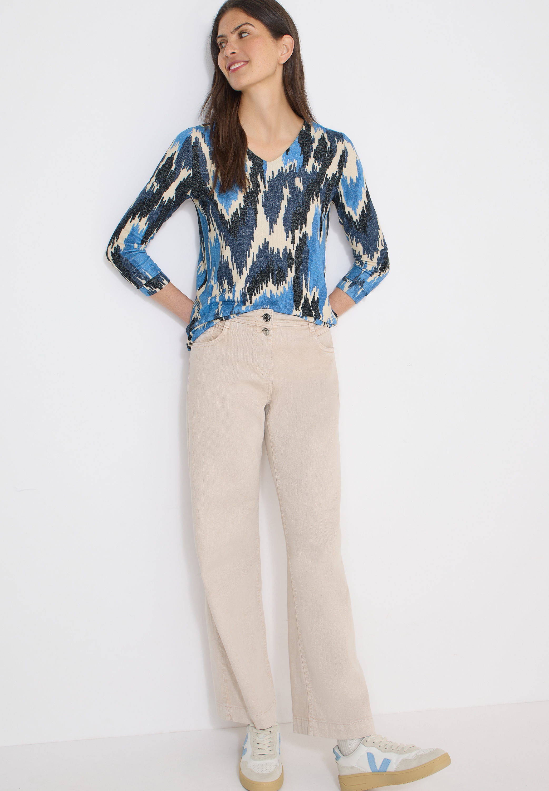 Cecil T-shirt à manches longues mit All-Over Print