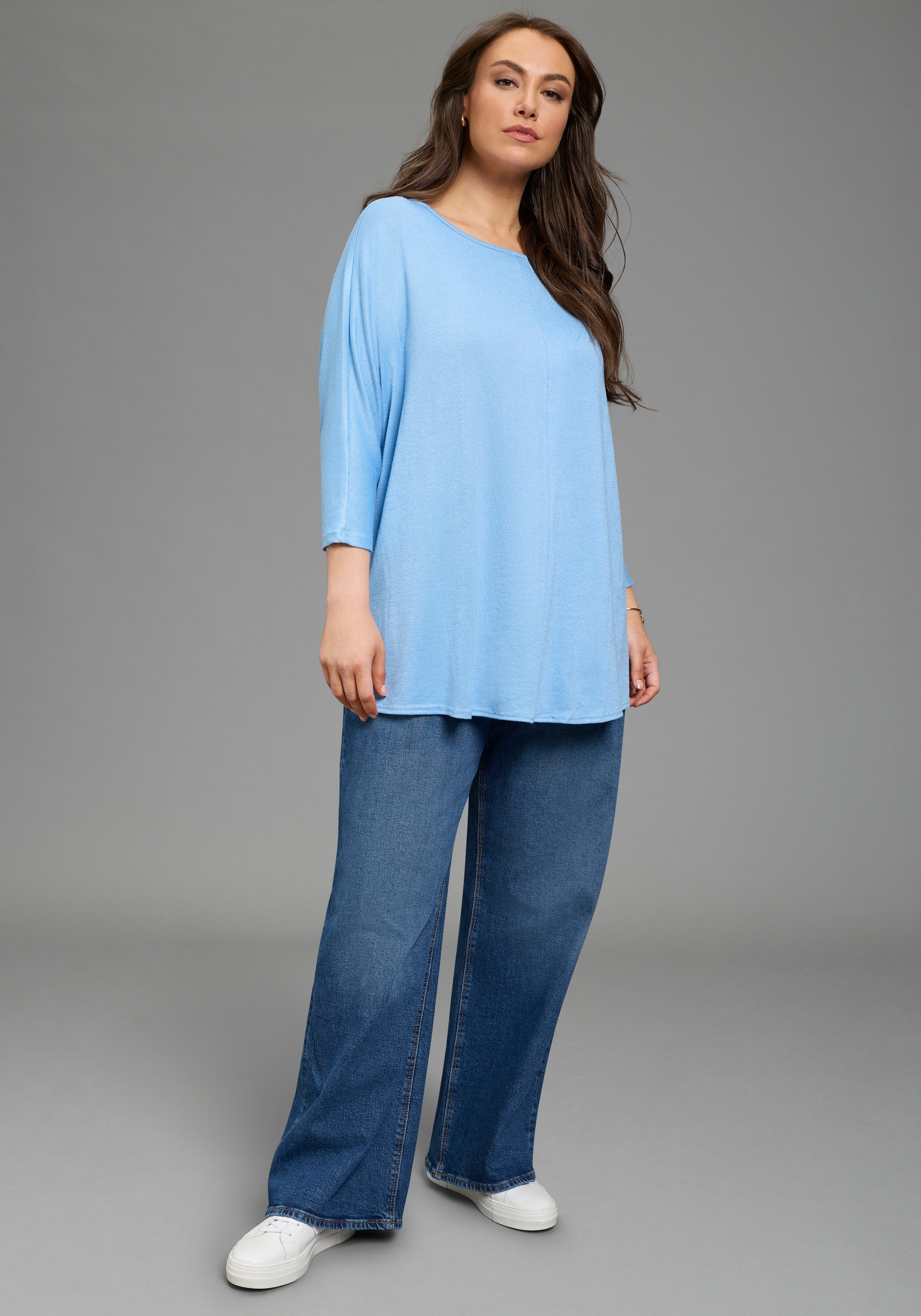 Laura Scott CURVE 3/4 Arm-Pullover mit figurschmeichelnder Passform und 3/4 Ärmeln