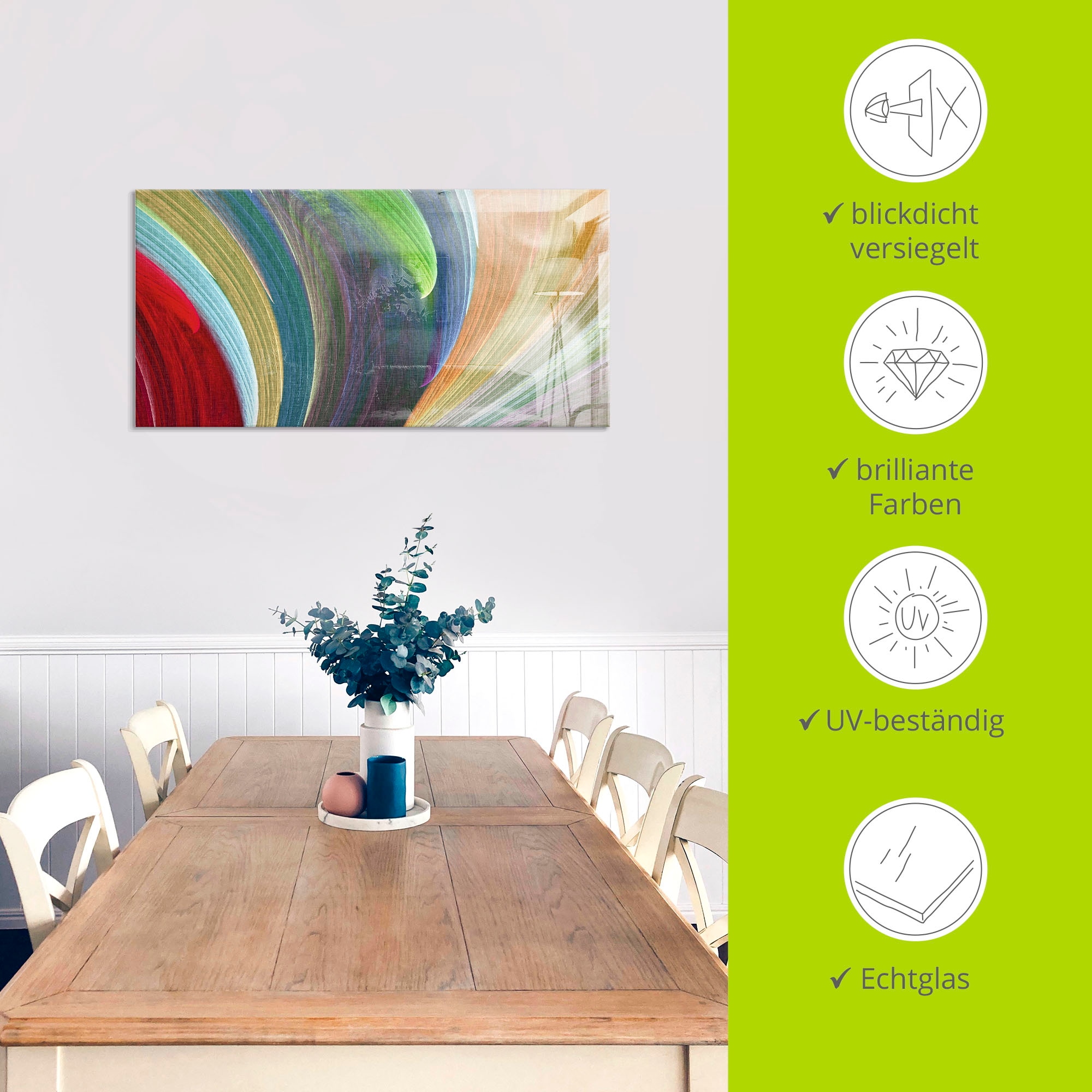 Artland Tableau en verre »Windwellen III« 1 cuis tlg. in verschiedenen Grössen