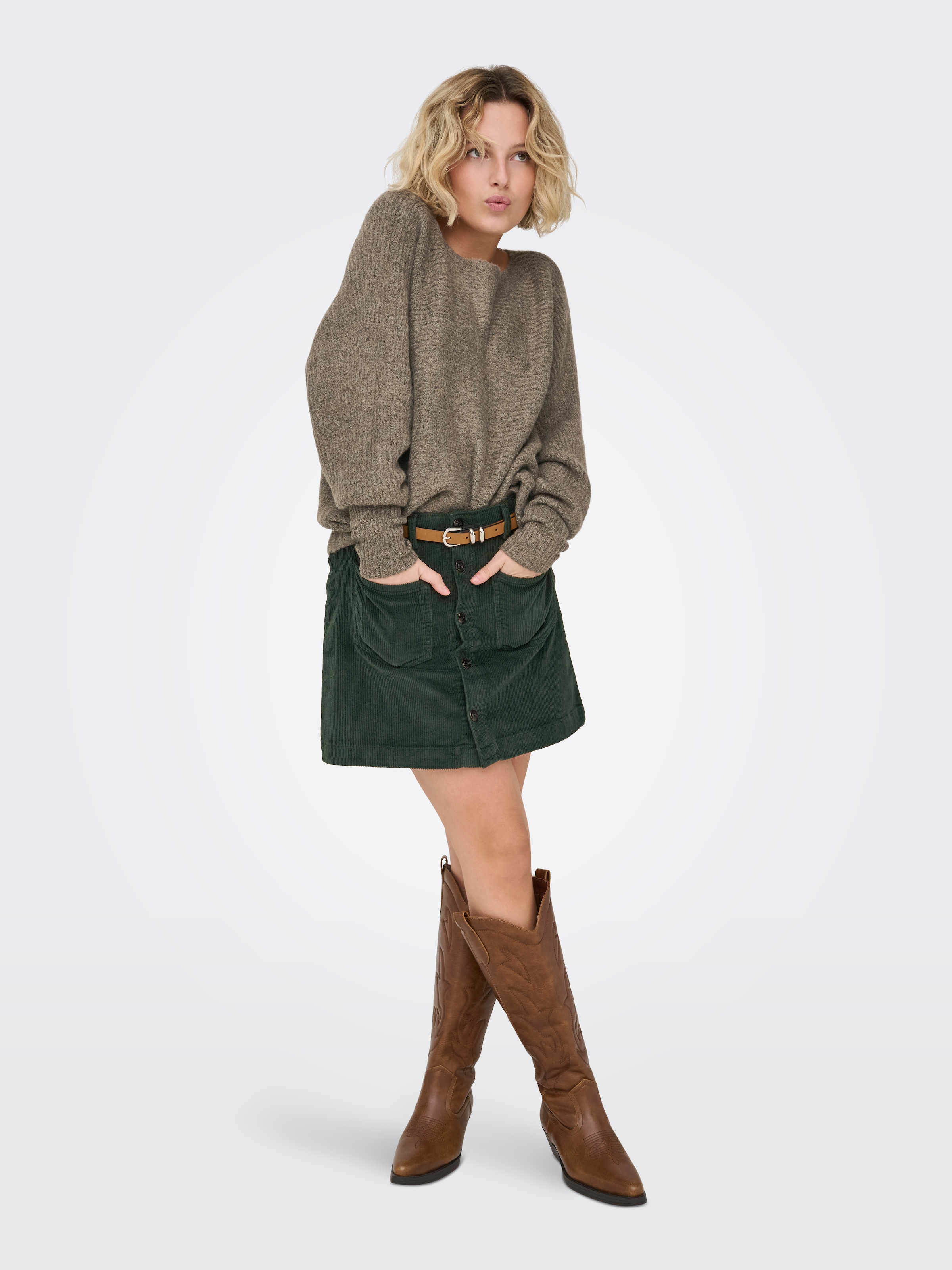 ONLY Jupe en velours »ONLAMAZING HW CORD SKIRT« mélange de coton