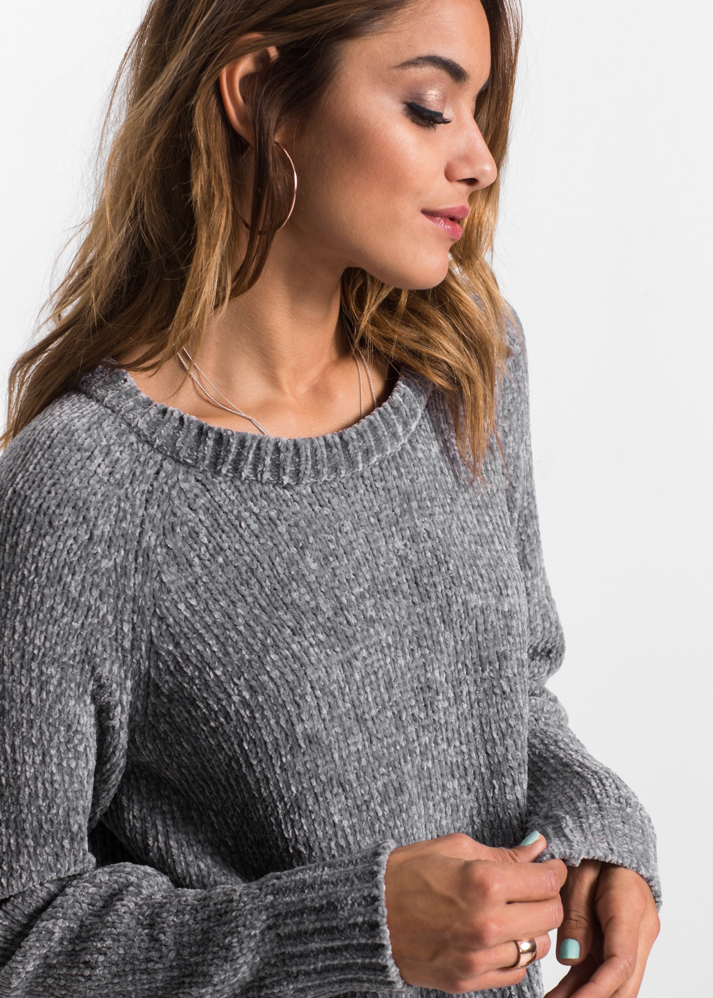 bonprix Strickkleid für den Alltag, aus Polyester, lockere Passform