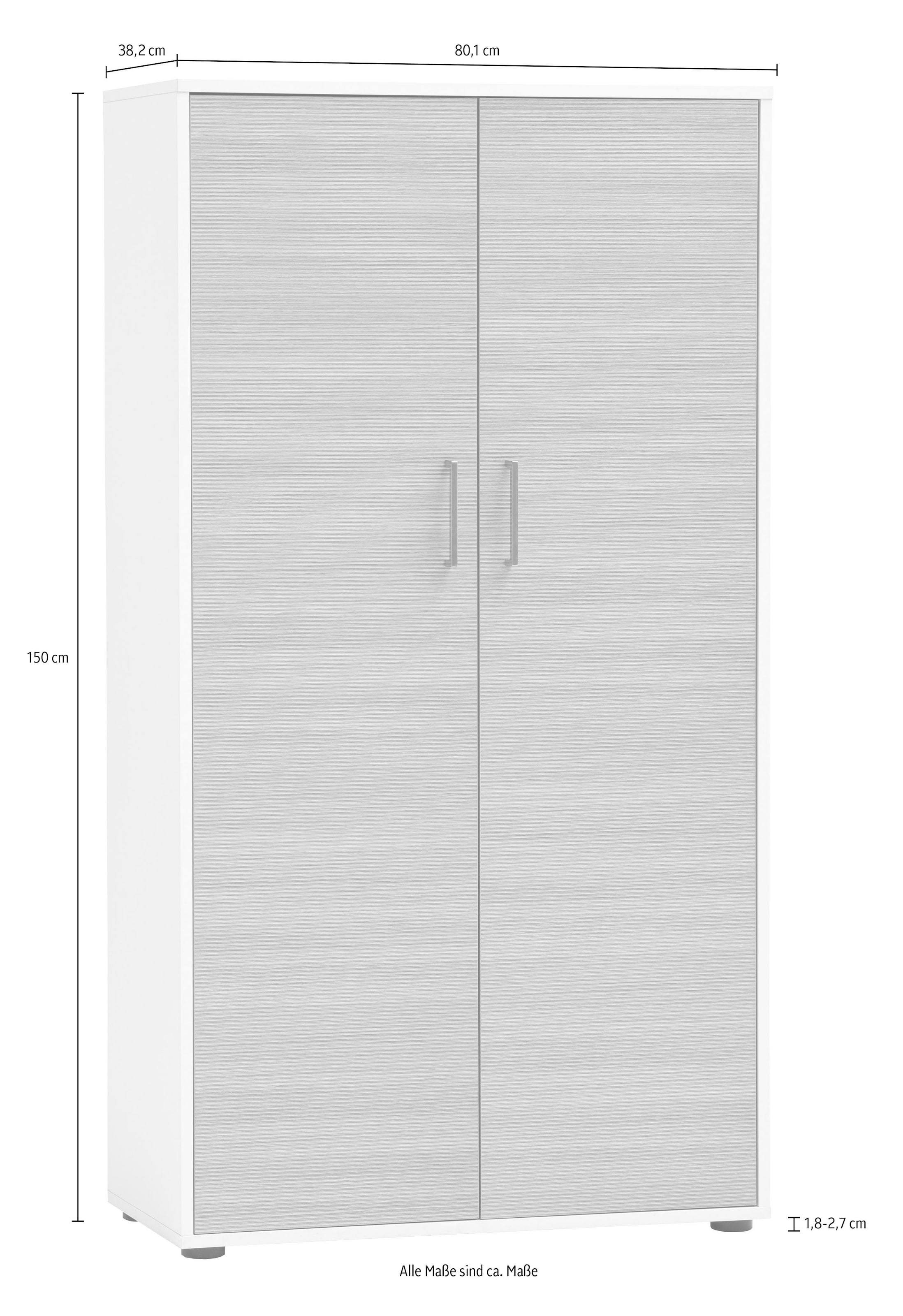 Schildmeyer Armoire de classement »METZ, 2 Türen in Canello, Höhe 150 cm, 8 Fächer, MADE IN GERMANY« 1 cuis tlg. devants en Canello, FABRIQUÉ EN ALLEMAGNE