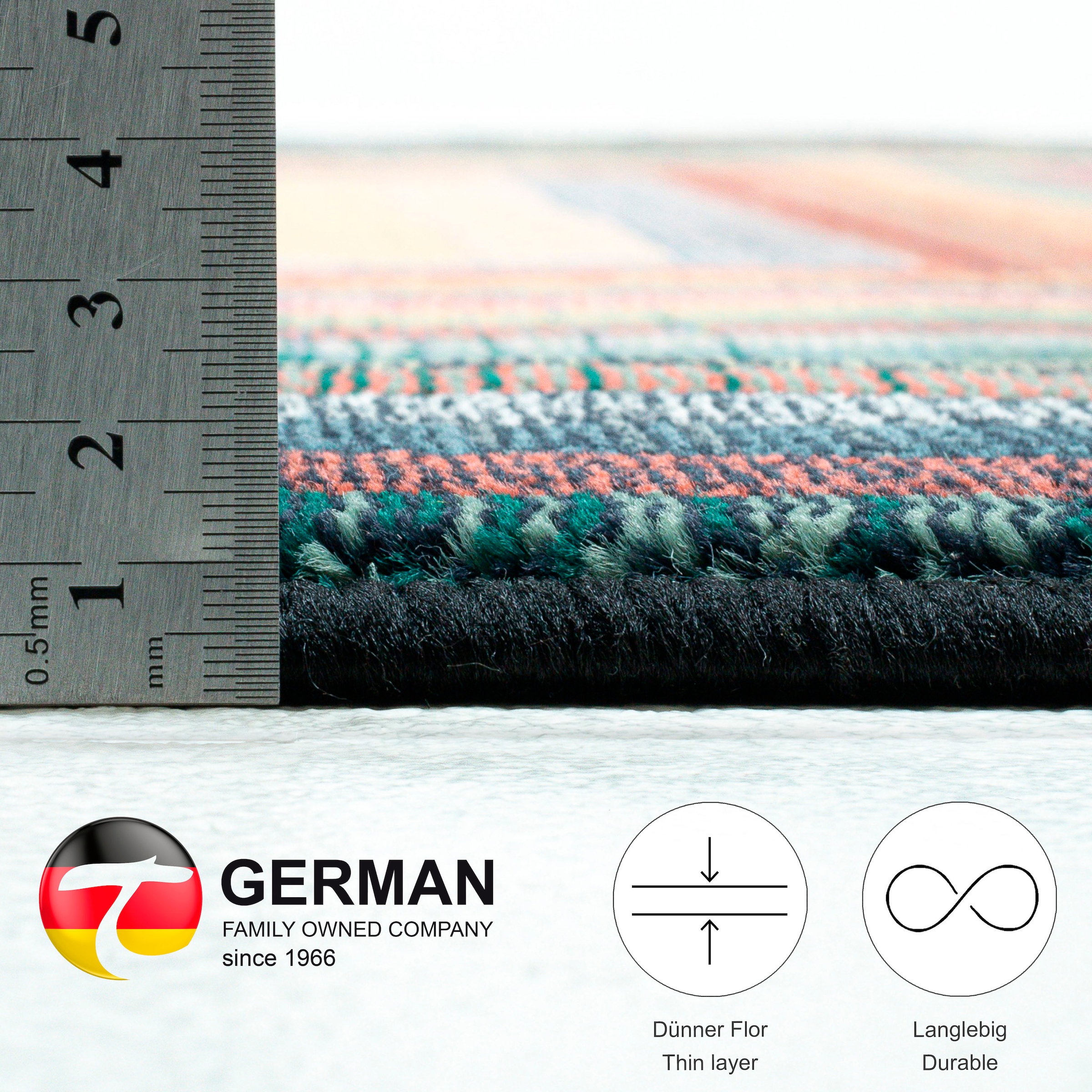 THEKO Tapis »Gabiro 001« Rond 10 mm Höhe gewebt, ideal im Wohnzimmer & Schlafzimmer