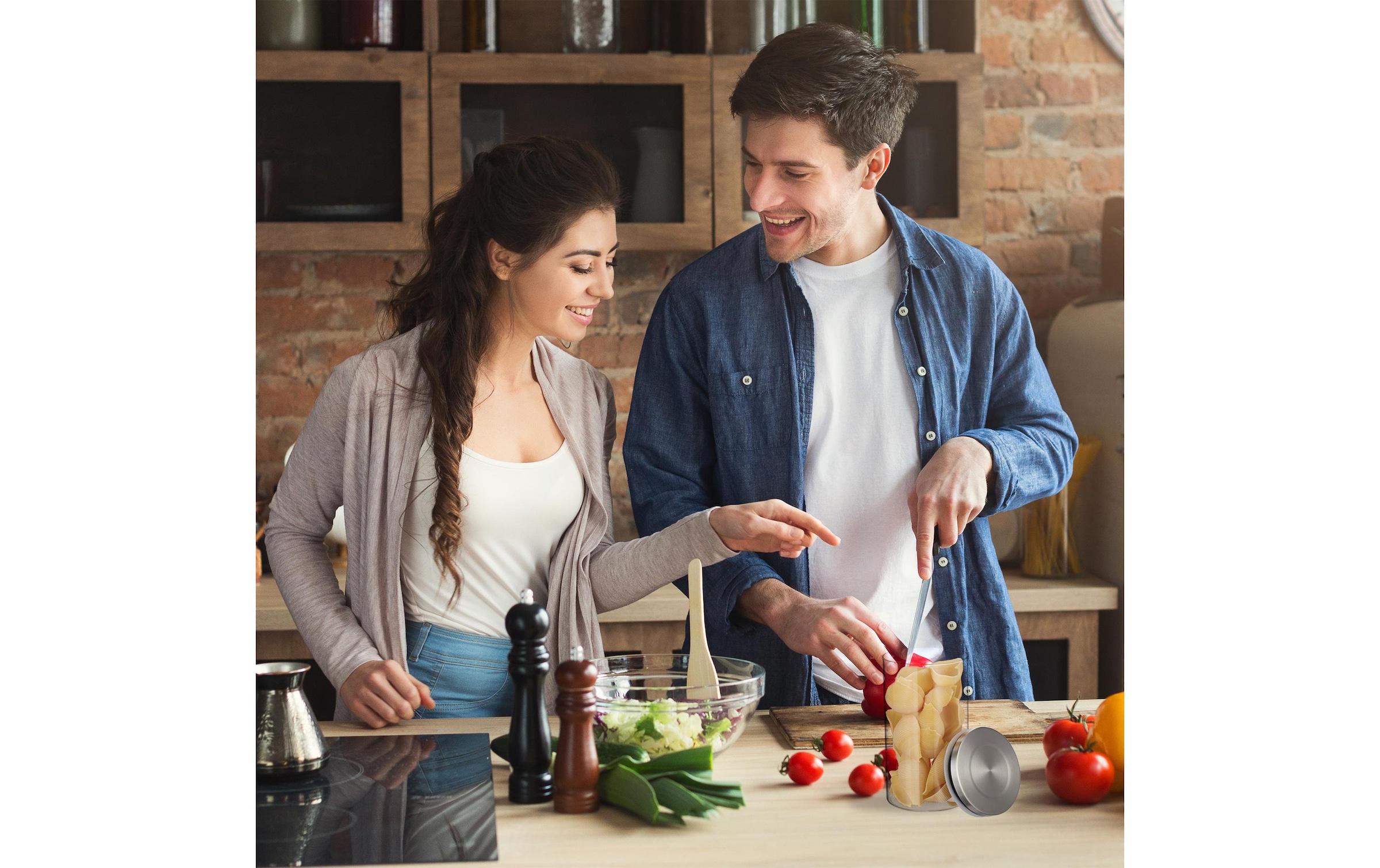 relaxdays Bocal à provisions »1 l« compatible lave-vaisselle