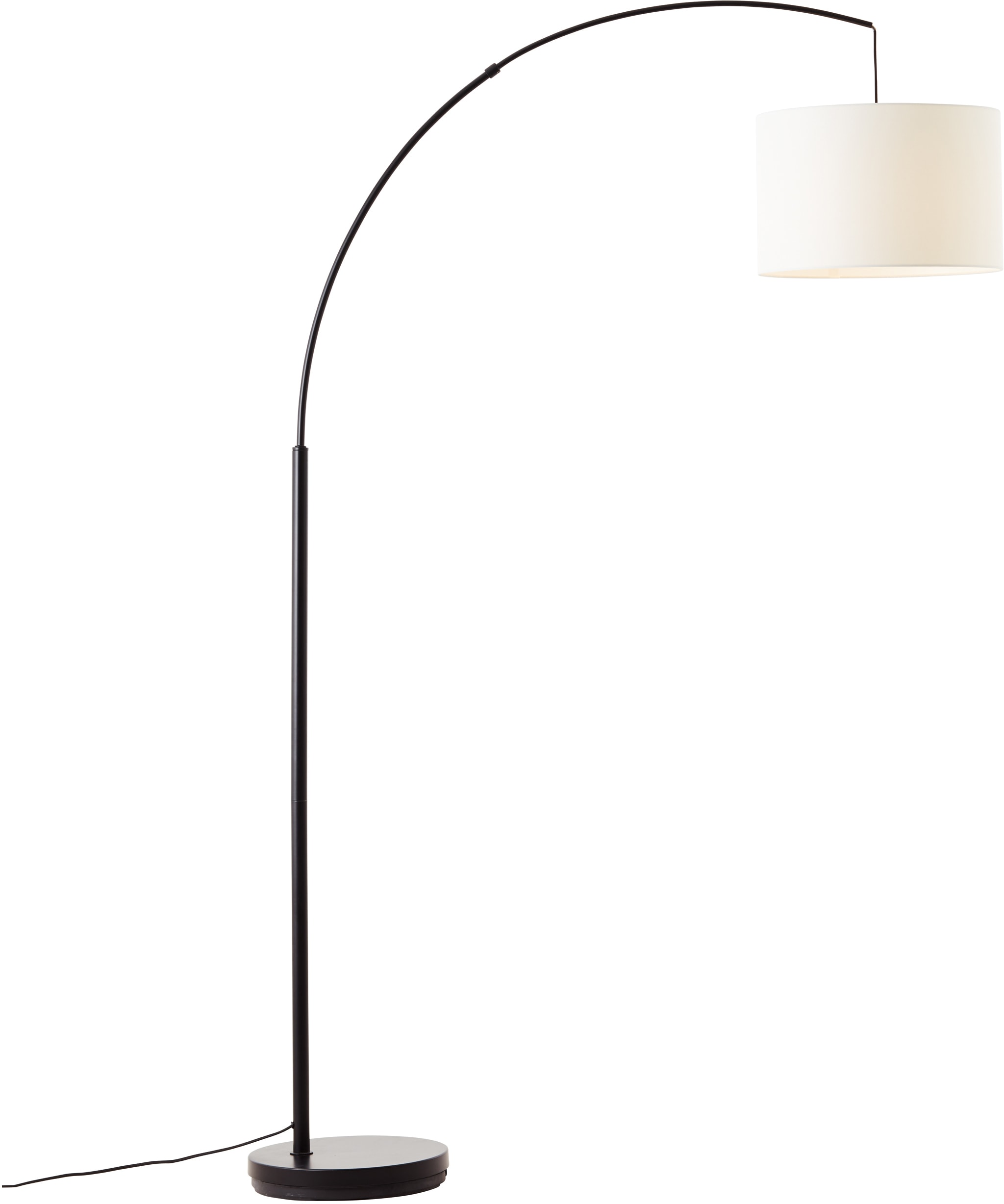 my home Stehlampe »Elijah« E27 1 Stk. Bogenlampe Textilschirm Stoff Ø 36cm