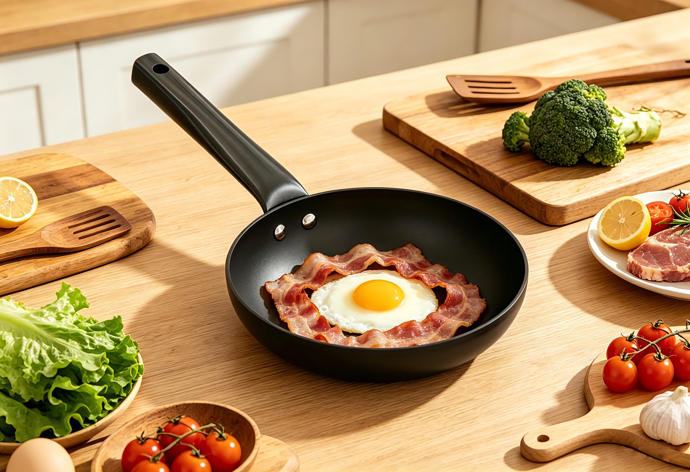 Hanseatic Poêle à frire »ALU BASIC« Aluminium 1 tlg. Poêle avec revêtement antiadhésif, pour tous types de cuisinières, y compris induction