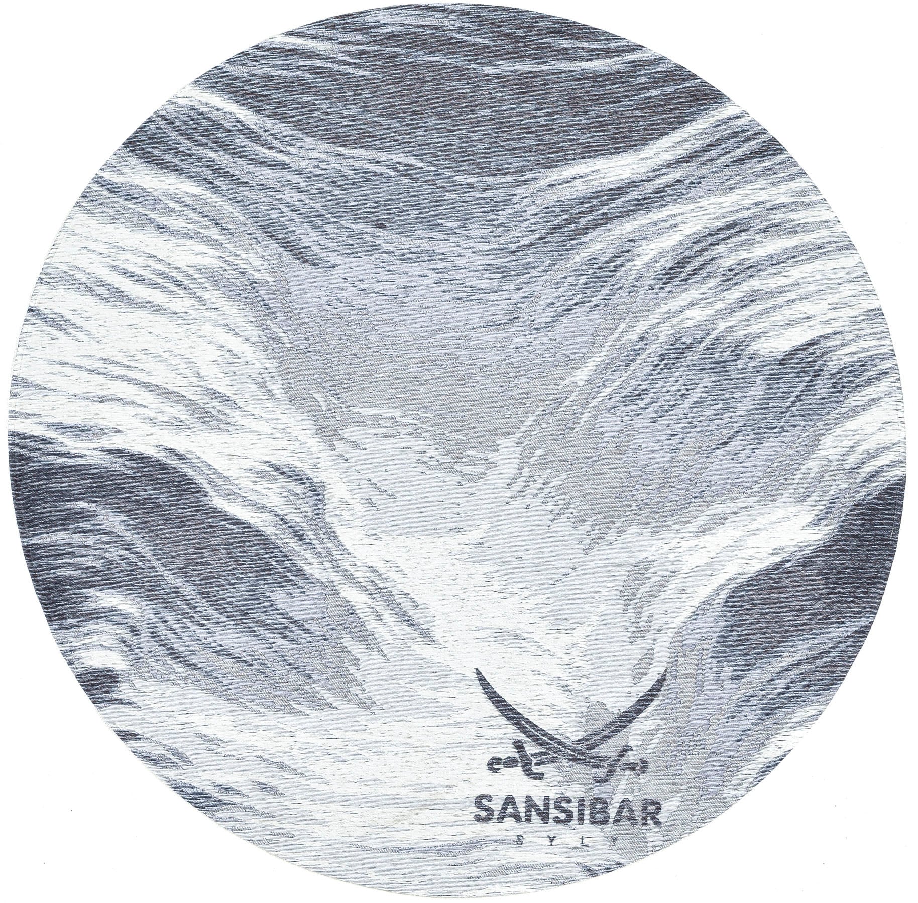 Sansibar Teppich »Keitum 032« rund 3 mm Höhe Flachgewebe, modernes Design, Motiv Brandung & Wellen