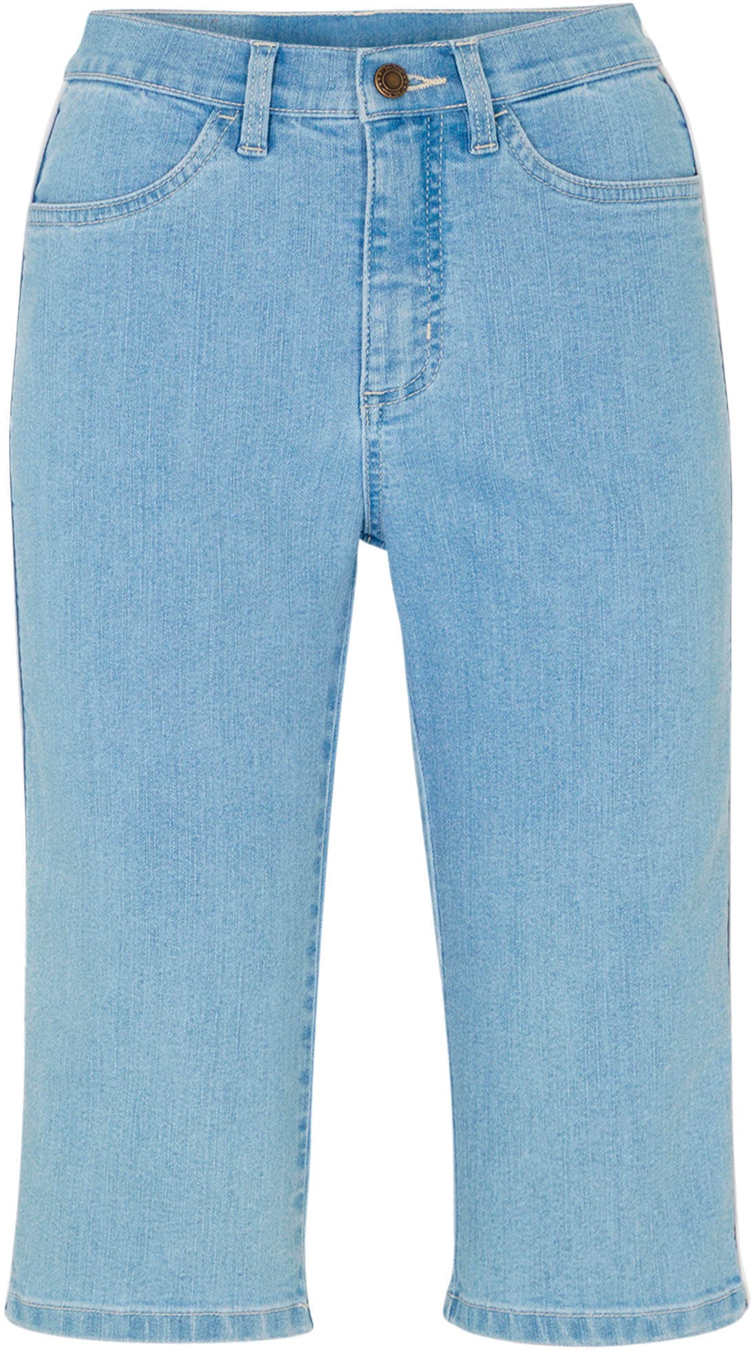 bonprix Bermuda »Jeans Bermuda Slim Fit High Waist«  aus Baumwollmischung mit Stretch, Slim Fit, casual Stil